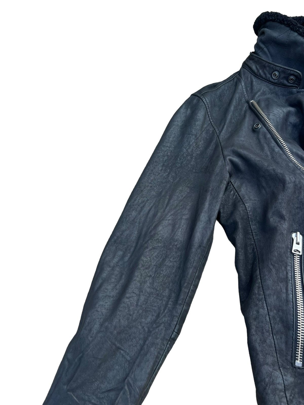 Allsaints AllSaints Shearling Collar Hanoi Leather Biker Jacket Size US S / EU 44-46 / 1 - 11 Thumbnail