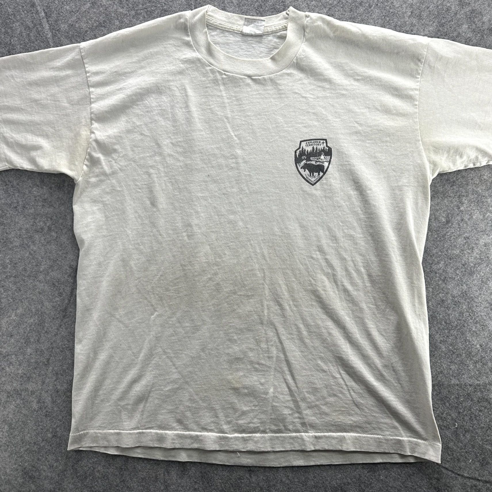 Hanes VINTAGE Hanes Explorer Territory Shirt Mens XL White Moose Badge Graphic Outdoors 90s Tee Size US XL / EU 56 / 4 - 3 Thumbnail