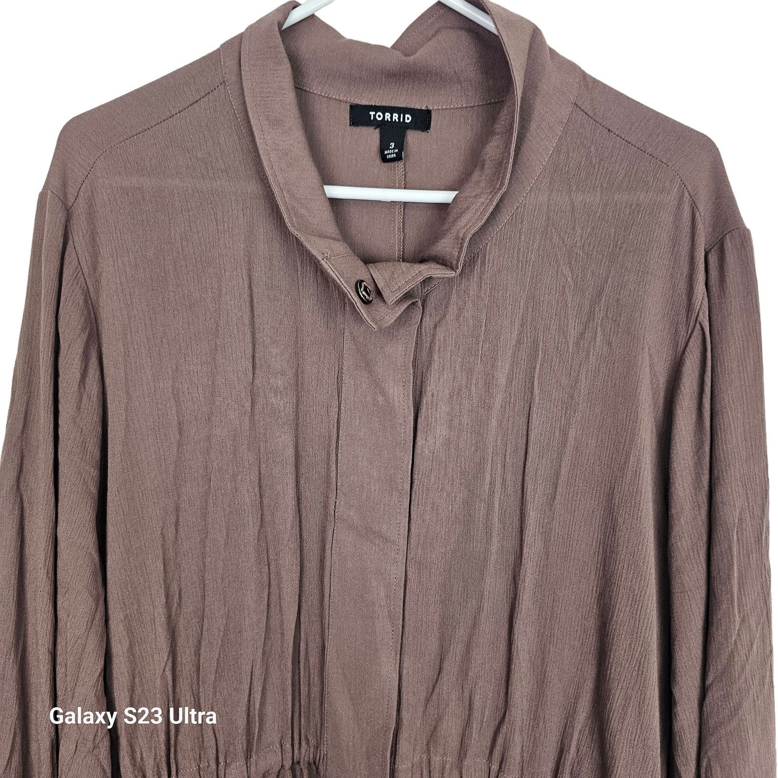 Corridor Torrid Snap Front Shirt Dress Plus Size 3X Chocolate Brown Size 3XL / US 20-22 - 2 Thumbnail