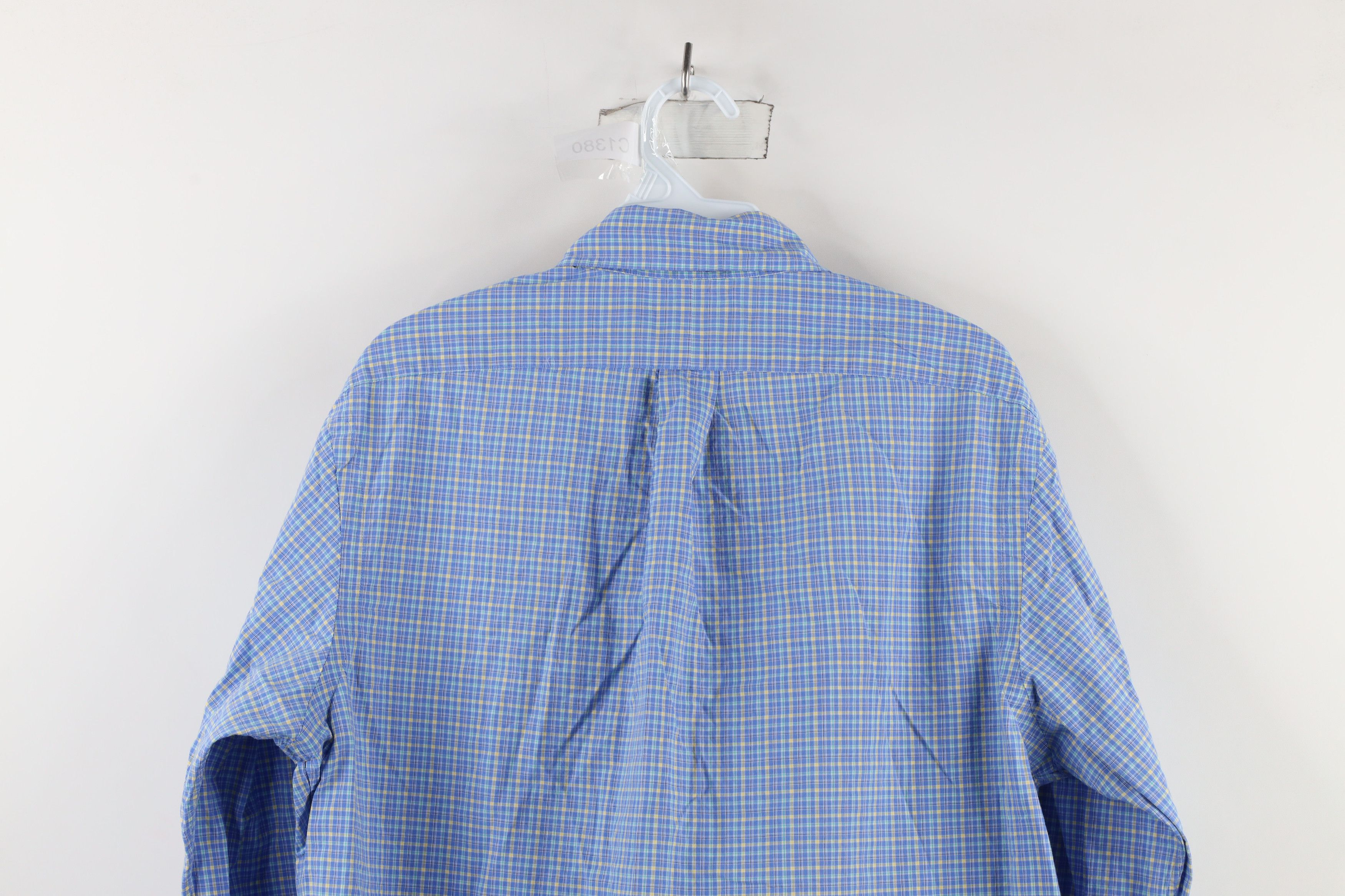 Ralph Lauren × Vintage Ralph Lauren Button Down Dress Shirt Blue Plaid Cotton Size US M / EU 48-50 / 2 - 9 Thumbnail