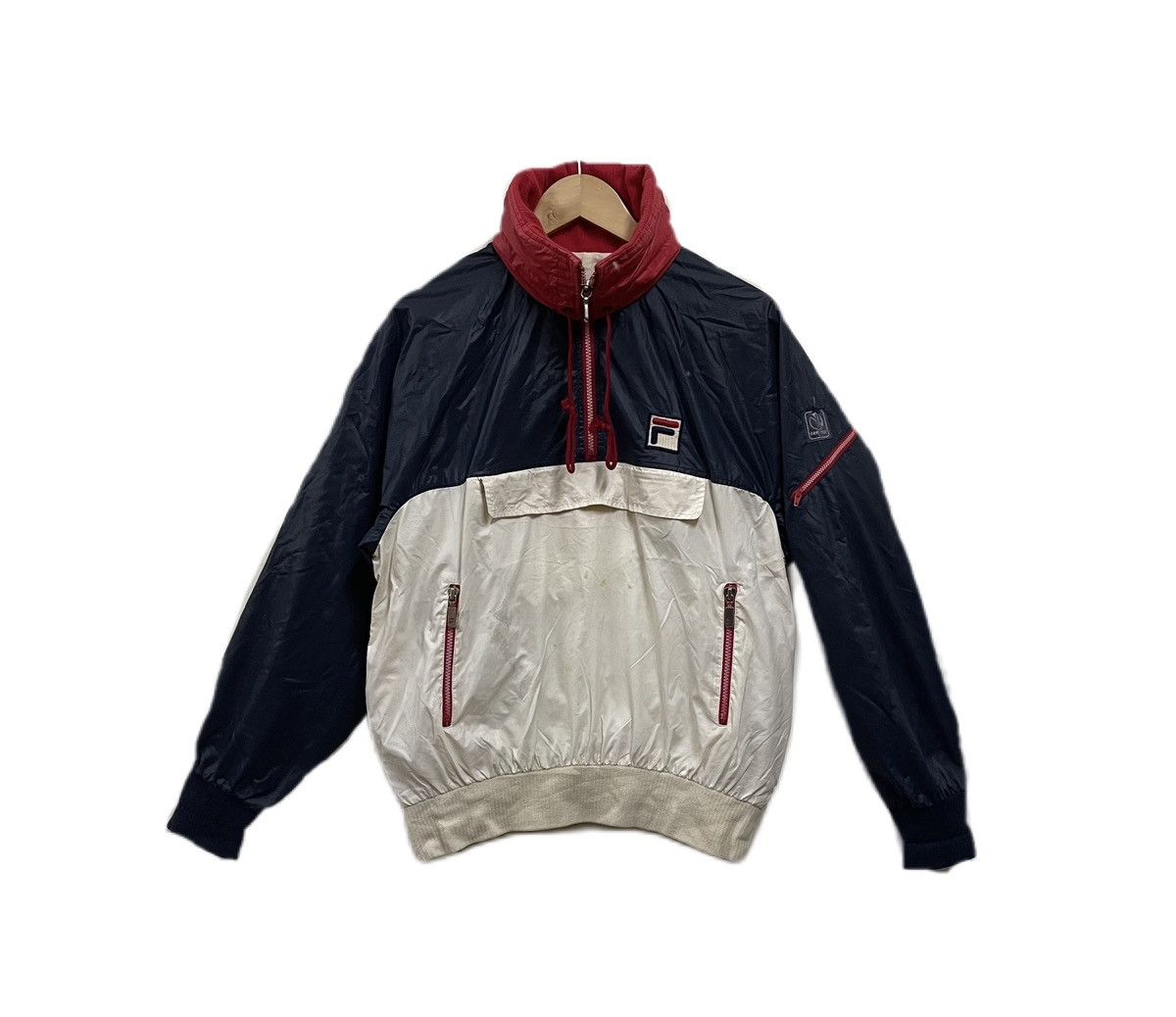 Vintage 90s Fila Anorak Hoodie Windbreaker Jacket