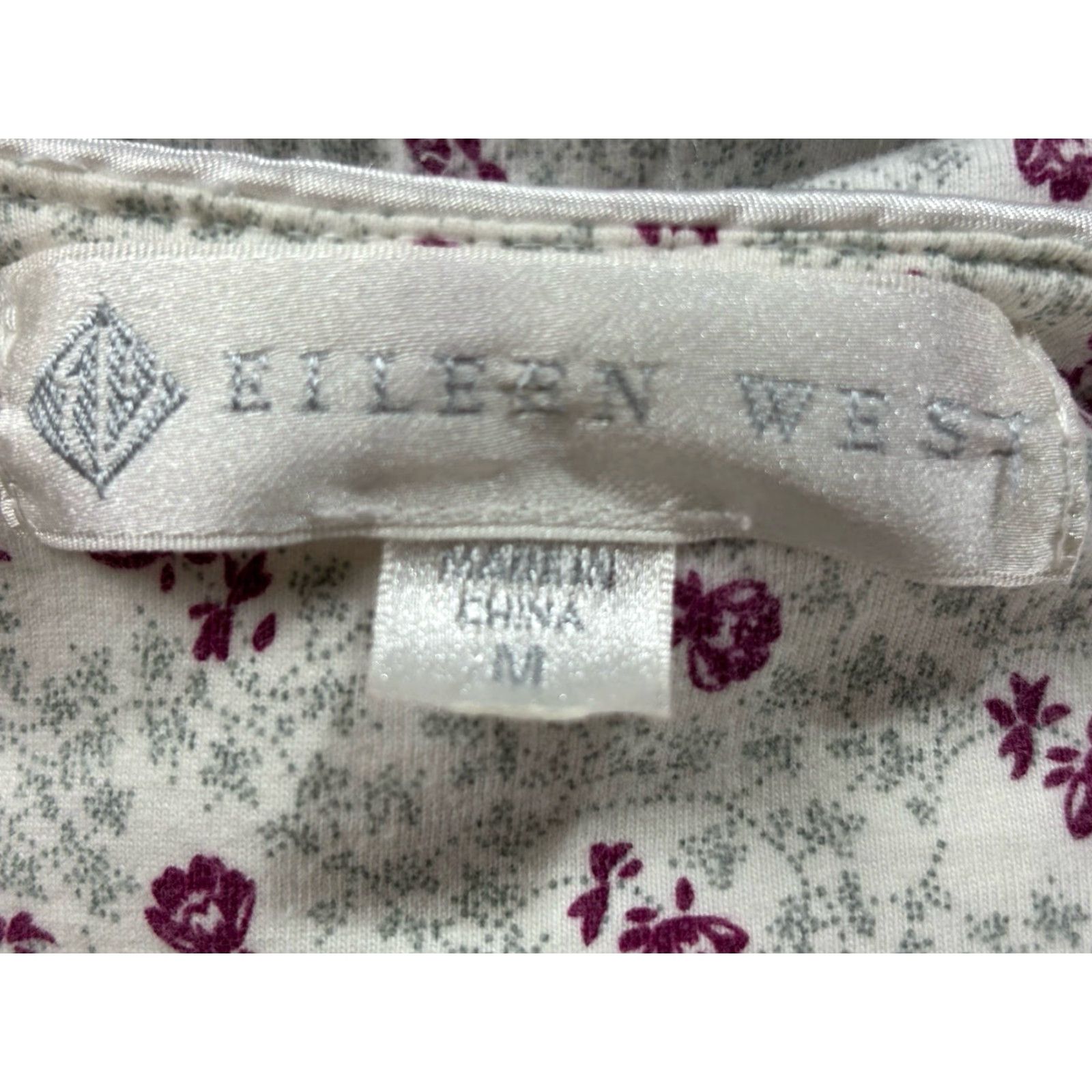Vintage Eileen West Nightgown Long Sleeve Floral Midi Cotton Lace Trim White S Size S / US 4 / IT 40 - 7 Thumbnail