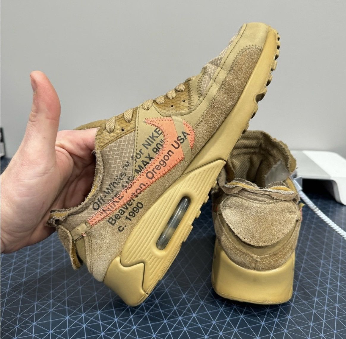 Nike × Off-White Off-White x Air Max 90 Desert Ore Size US 10.5 / EU 43-44 - 5 Thumbnail