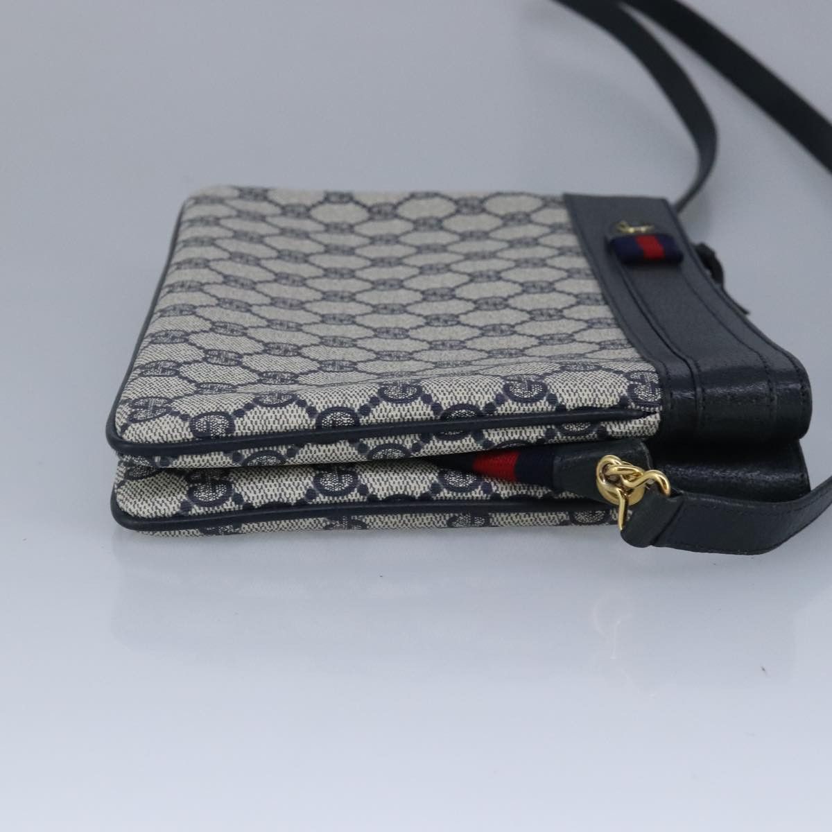 Gucci GUCCI GG Supreme Sherry Line Shoulder Bag Pvc Navy Gold Size ONE SIZE - 5 Thumbnail