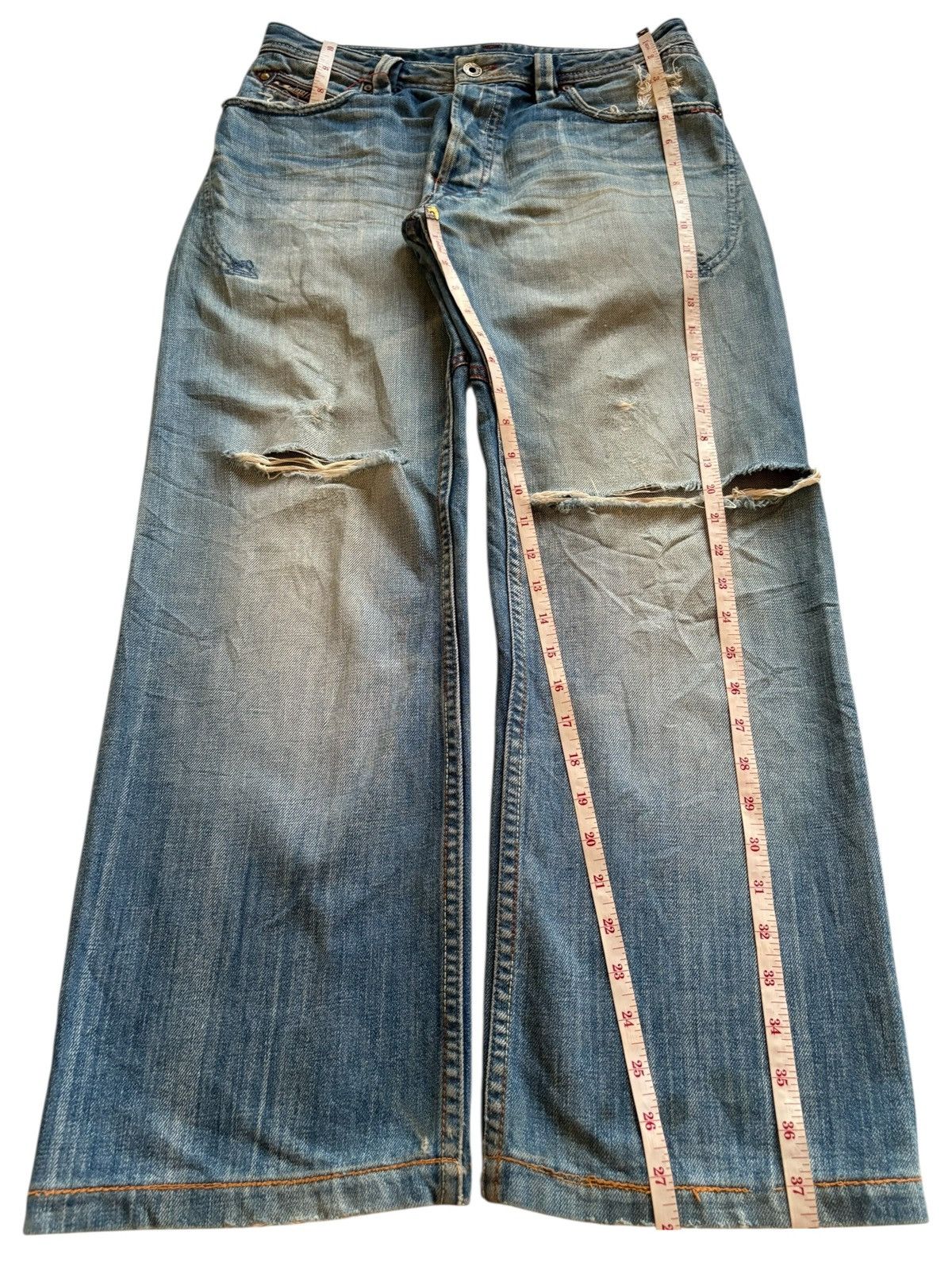 Diesel Vintage Italy Diesel Rusty Mud Wash Distress Rip Baggy Jean Size US 30 / EU 46 - 14 Thumbnail