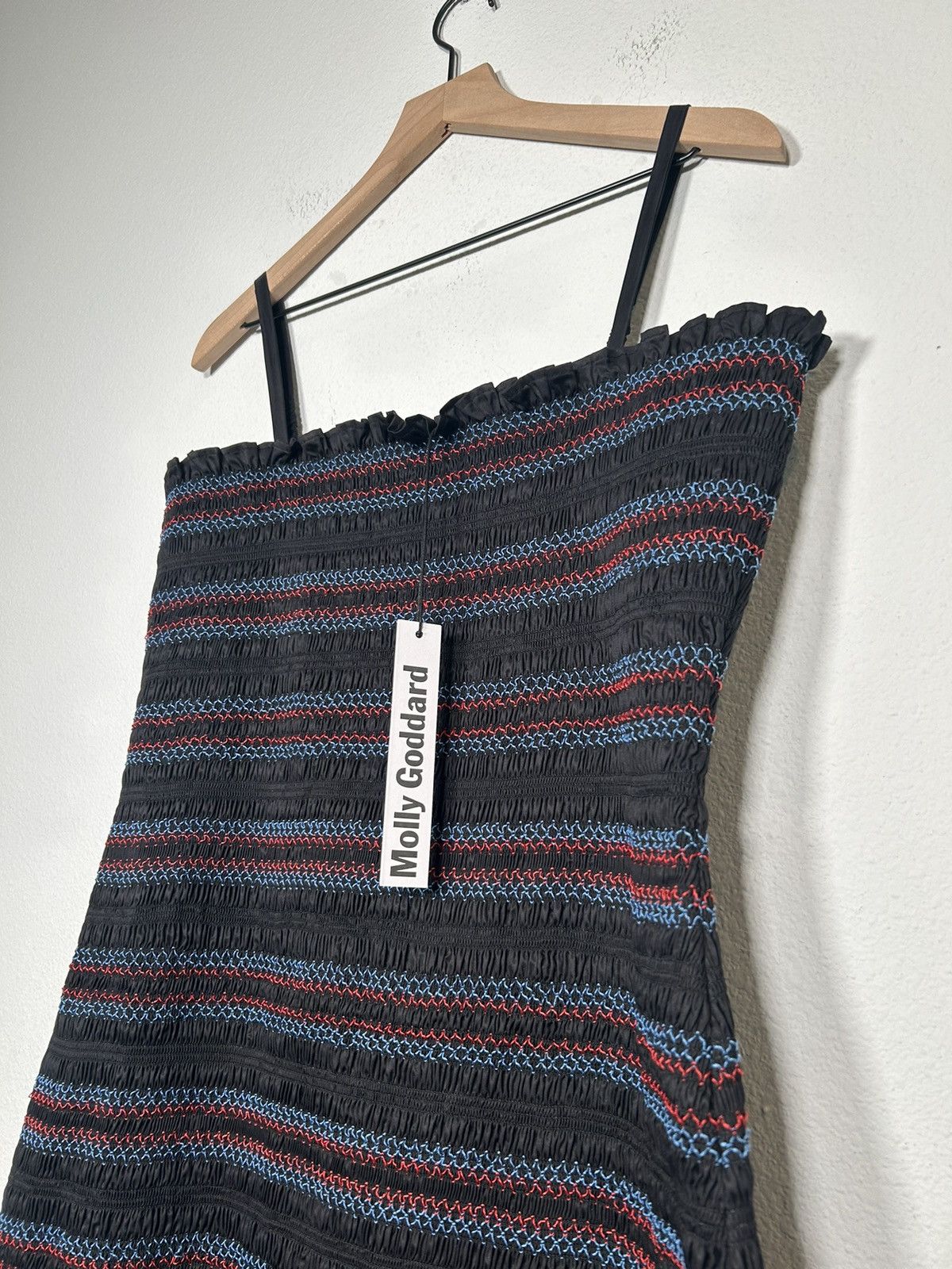 Molly Goddard NWT! Smocked Striped Mini Dress Size L / US 10 / IT 46 - 2 Thumbnail
