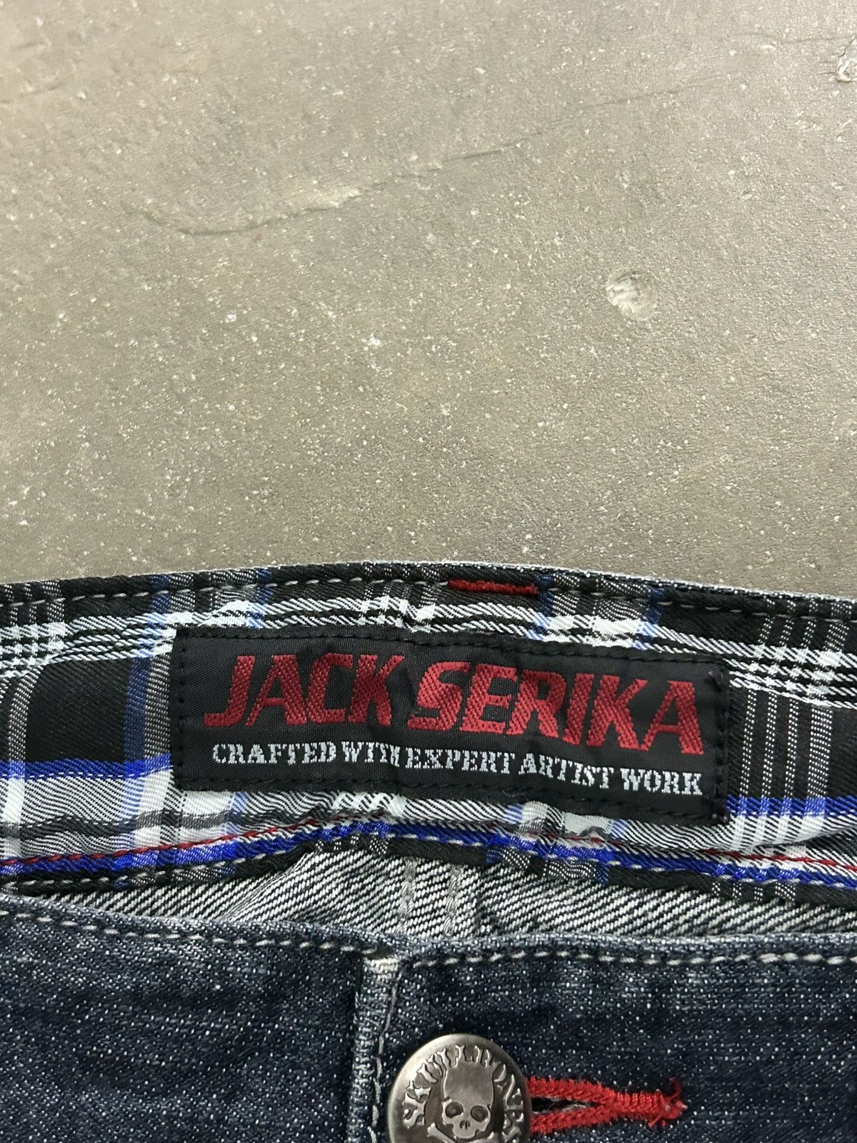 Japanese Brand Jack Serika Japanese Grunge Cracked Washed Crazy Streak Fade Size US 34 / EU 50 - 14 Thumbnail