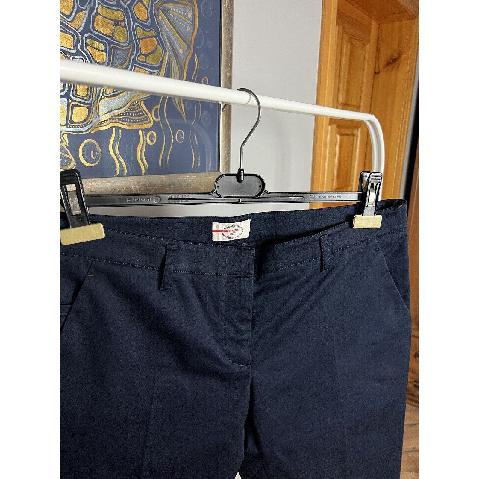 Prada MINT! Prada Red Tab Women`s Blue Straight Classic Shorts Siz Size 32" / US 10 / IT 46 - 7 Thumbnail