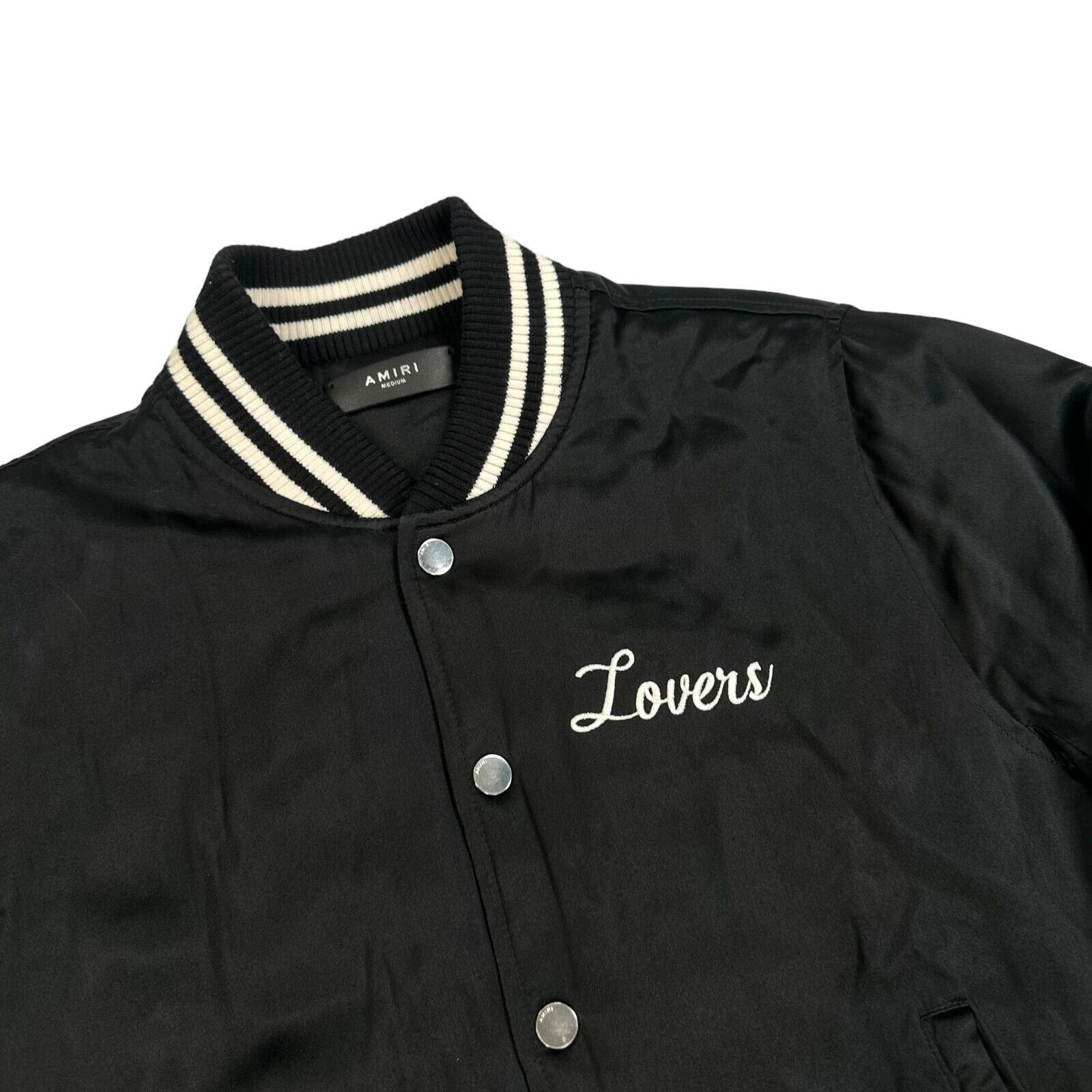 Amiri Amiri Size M Bomber Jacket Black Embroidered Rhinestone Size US M / EU 48-50 / 2 - 8 Thumbnail