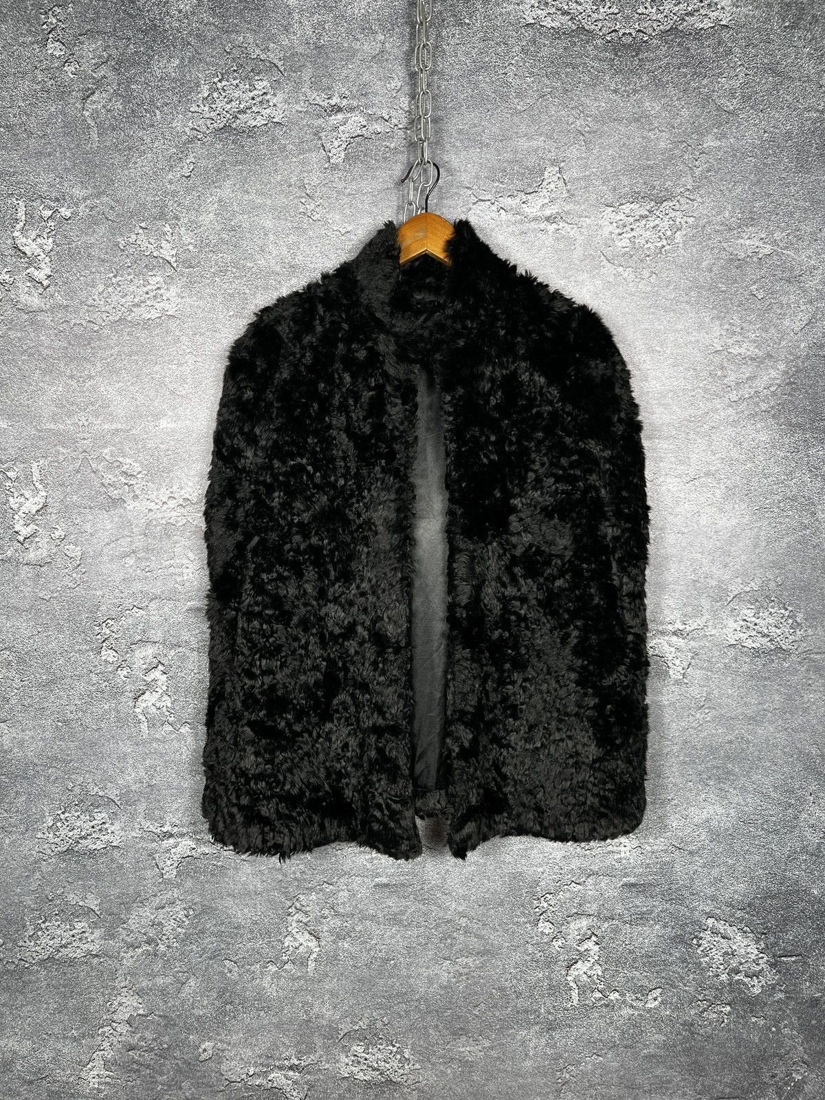 Vintage Y2k Hype Ralph Lauren Fur Faux Poncho Coat One Size