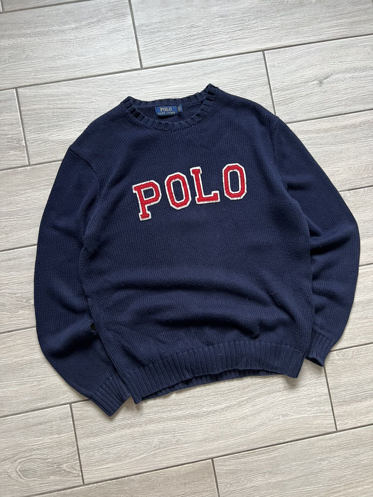 Ralph Pauren Polo Bear Sweatshirt Big Logo M Size Vintage