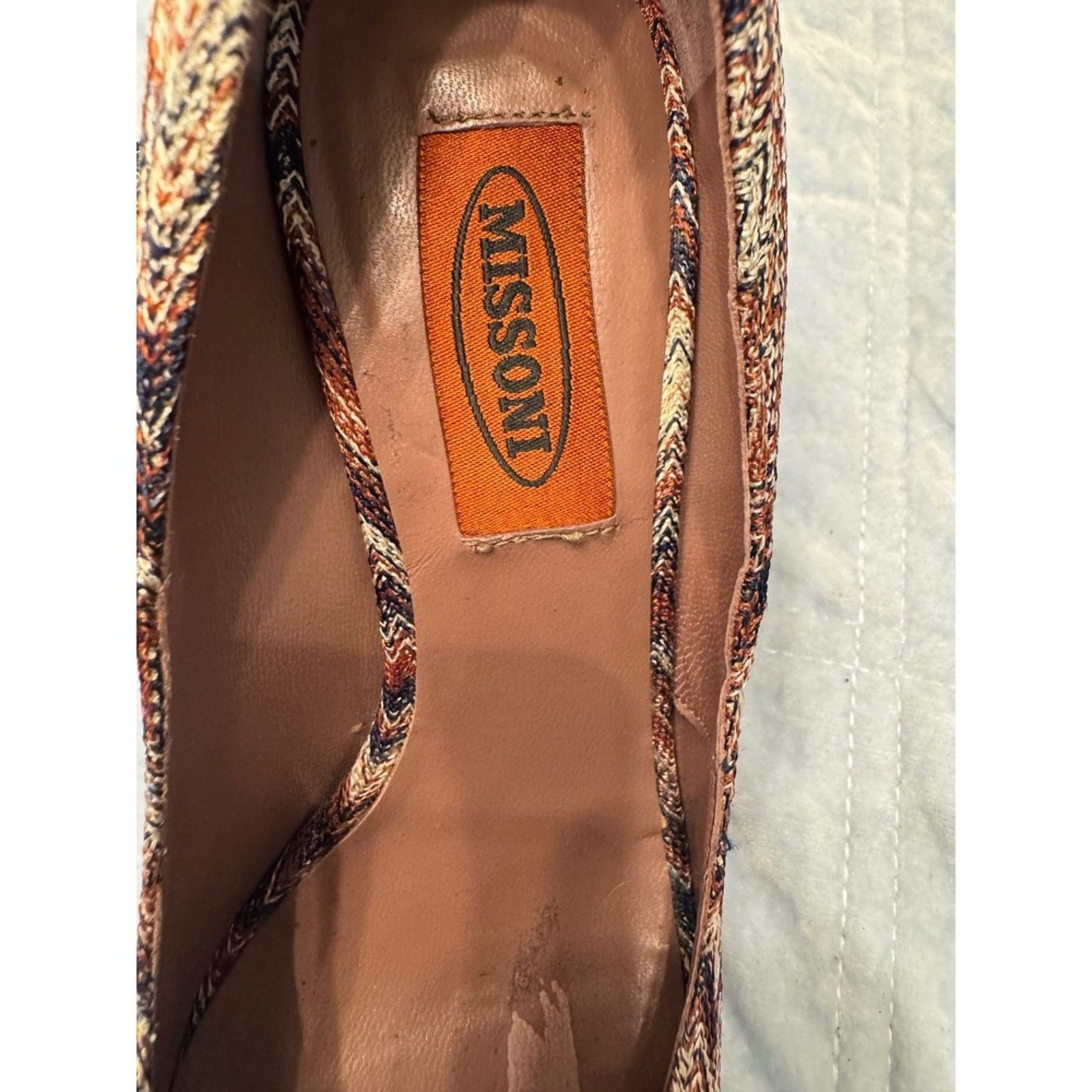 Missoni Missoni Women's Heels Size 37.5 Multicolor Zigzag Peep Toe Size US 7 / IT 37 - 7 Thumbnail