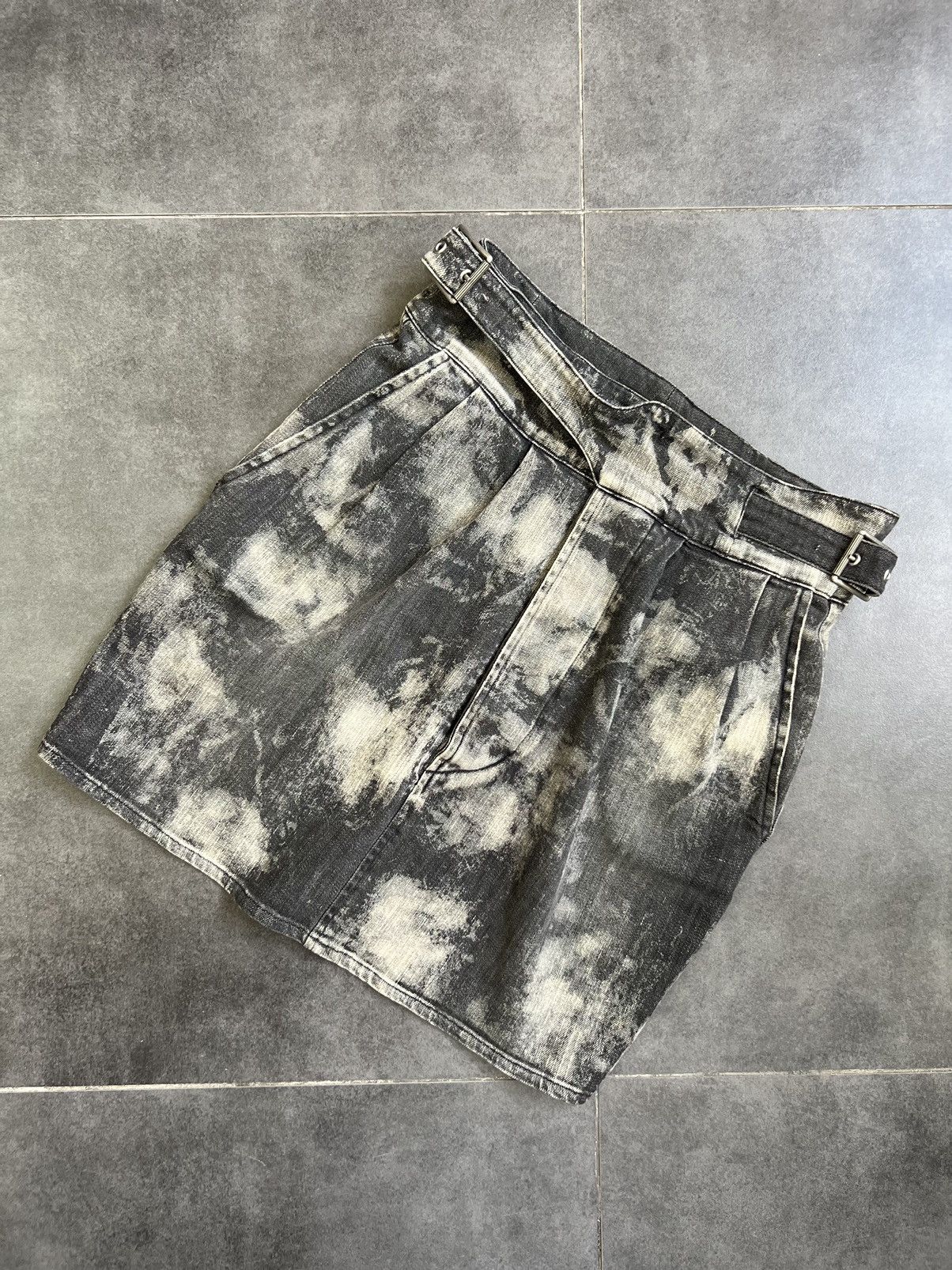 Japanese Brand × Just Cavalli × Vintage Belted Y2K bleach faded Tye dye Just Cavalli denim skirt Size 30" / US 8 / IT 44 - 1 Thumbnail
