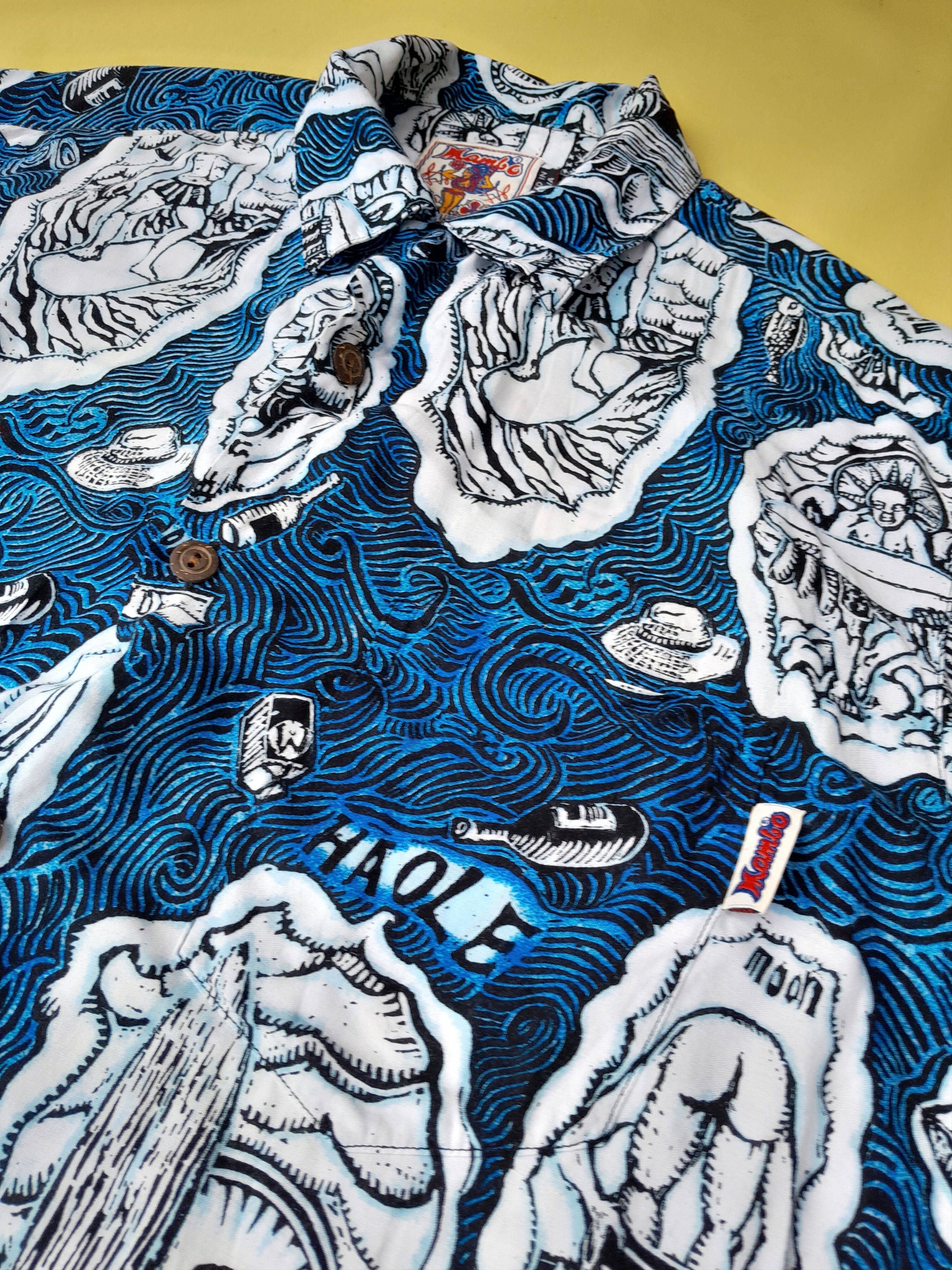 Mambo Vintage Mambo Loud Shirt Mens XL Blue Top Bloke Retro Size US XL / EU 56 / 4 - 10 Thumbnail