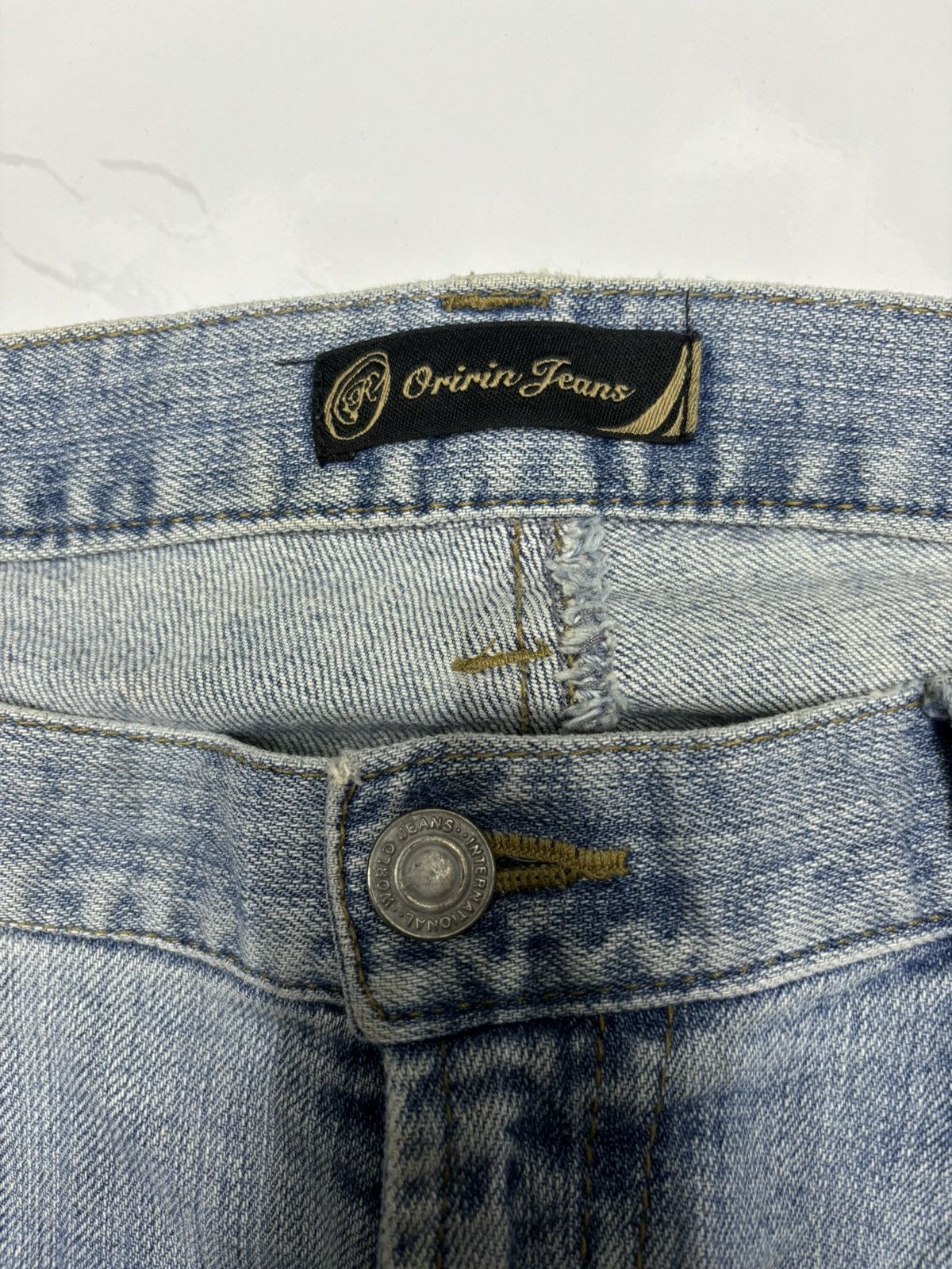 If Six Was Nine 🔥ORIRIN JAPAN BLUE WASH BOOTCUT FLARE JEANS Size US 34 / EU 50 - 9 Thumbnail