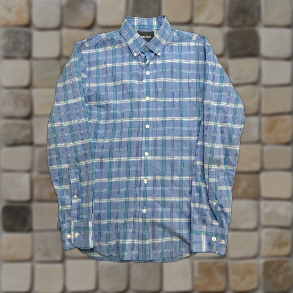 Bonobos Bonobos Shirt Mens Small Multicolor Windowpane Plaid Tailored Slim Fit Cotton Size US S / EU 44-46 / 1 - 1 Thumbnail