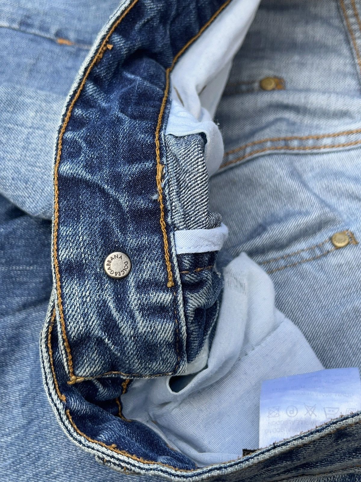 Dolce & Gabbana Vintage Dolce & Gabbana 14 Gold Distressed Denim Style Jeans Size US 34 / EU 50 - 9 Thumbnail