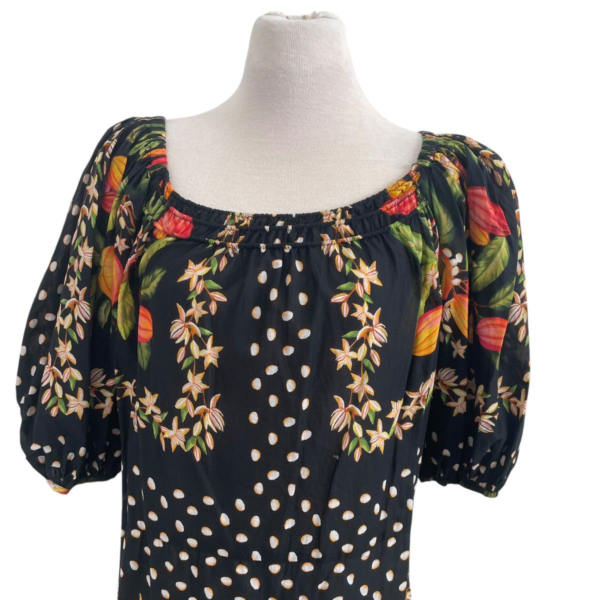 Farm Rio FARM Rio Cocoa Paradise Tropical Maxi Dress Black Medium Size M / US 6-8 / IT 42-44 - 4 Thumbnail