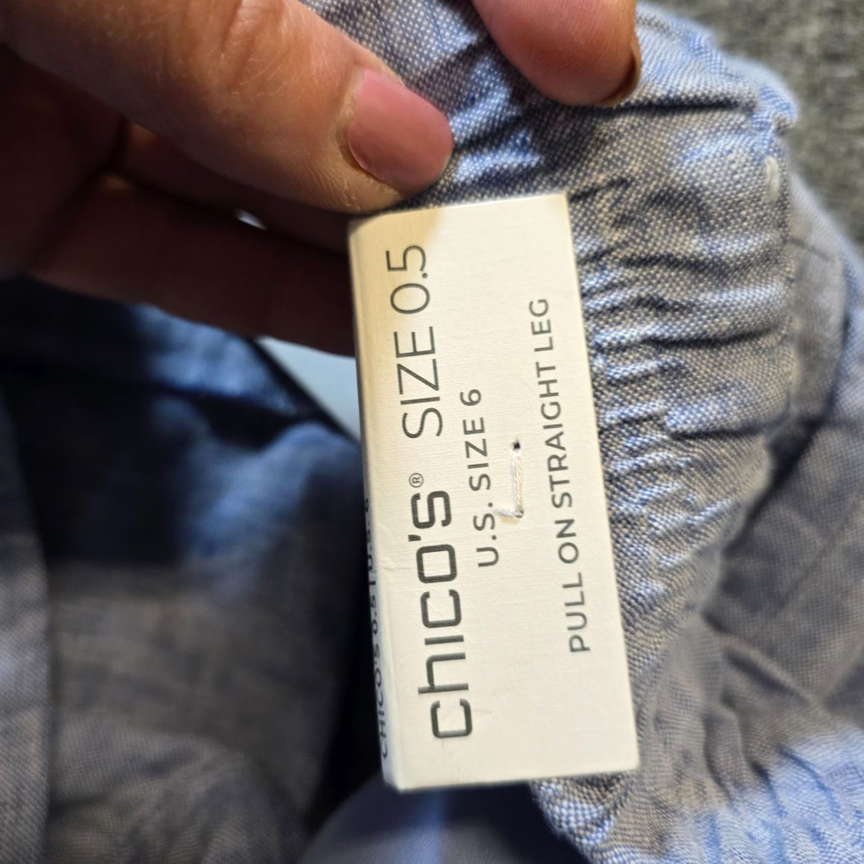 Vintage Chico's Pants Womens Size 6 Blue Linen Straight Leg Cropped Embroidered Casual Shirt? Size 28" / US 6 / IT 42 - 7 Thumbnail