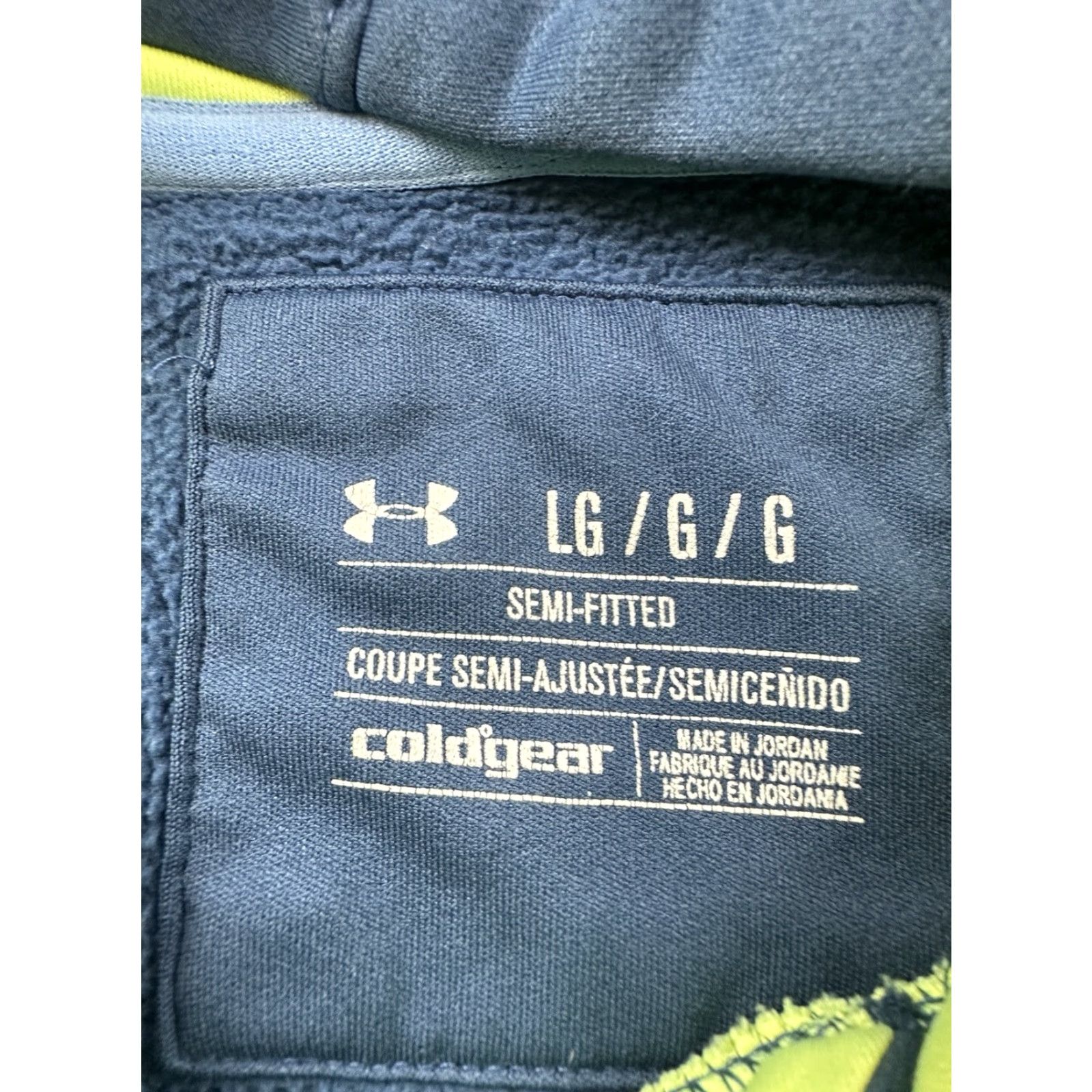Under Armour Under Armour Hoodie Mens Large Blue Pullover Coldgear Storm Logo Fleece Long Sleeve Hooded Sweatshirt Size US L / EU 52-54 / 3 - 7 Thumbnail