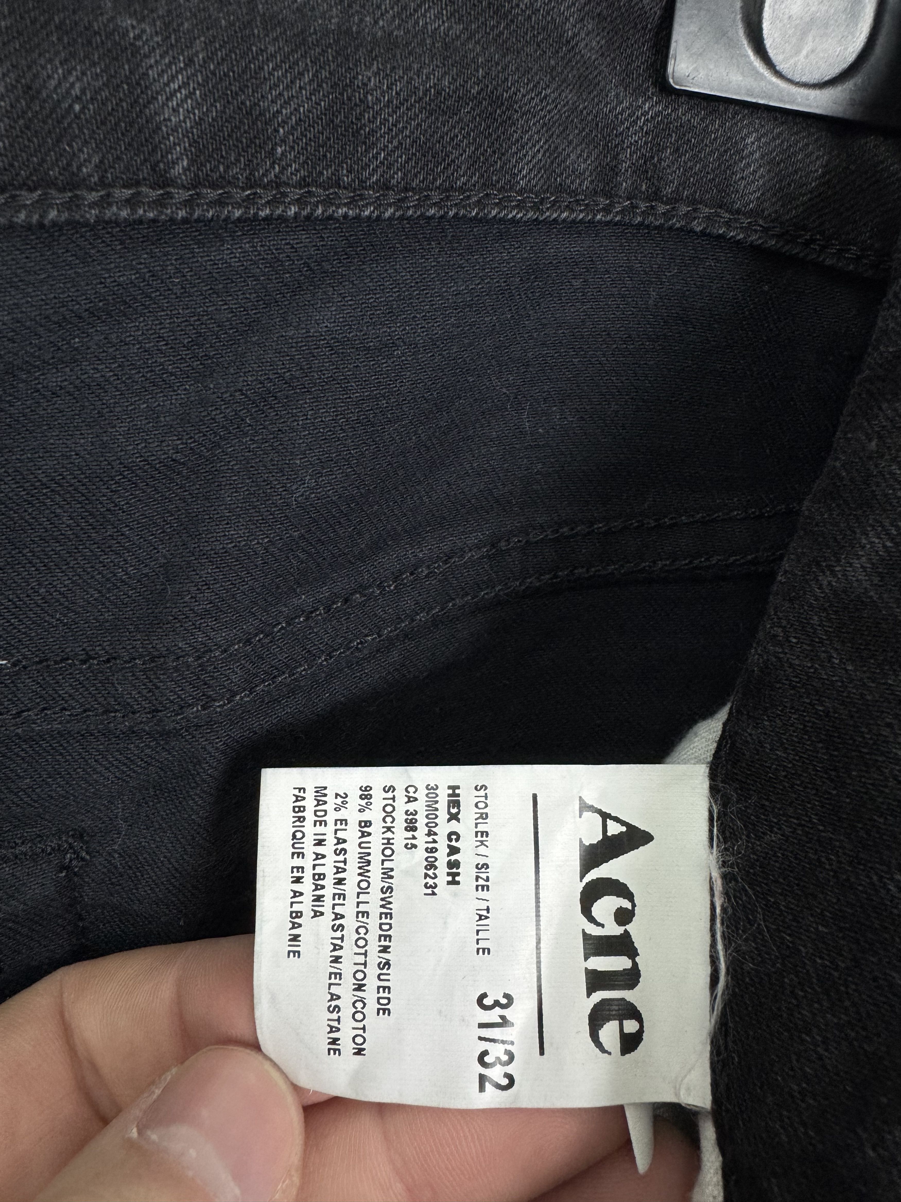 Acne Studios ACNE Hex Cash Black Denim Jeans W31 L32 Size US 31 - 10 Thumbnail