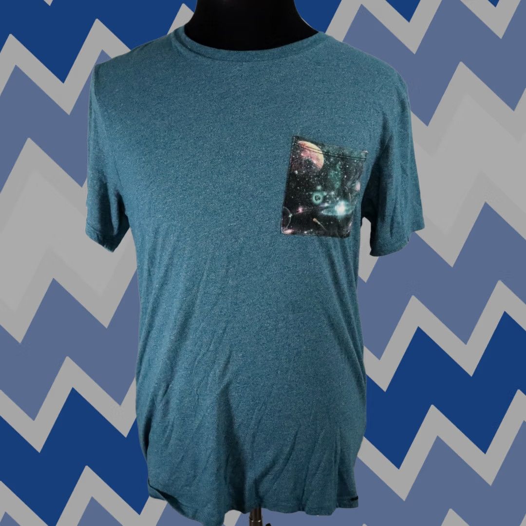 Vintage On the Byas T-Shirt Mens Medium Pocket Crew Neck Tee Short Sleeve Outer Space Size US M / EU 48-50 / 2 - 1 Thumbnail
