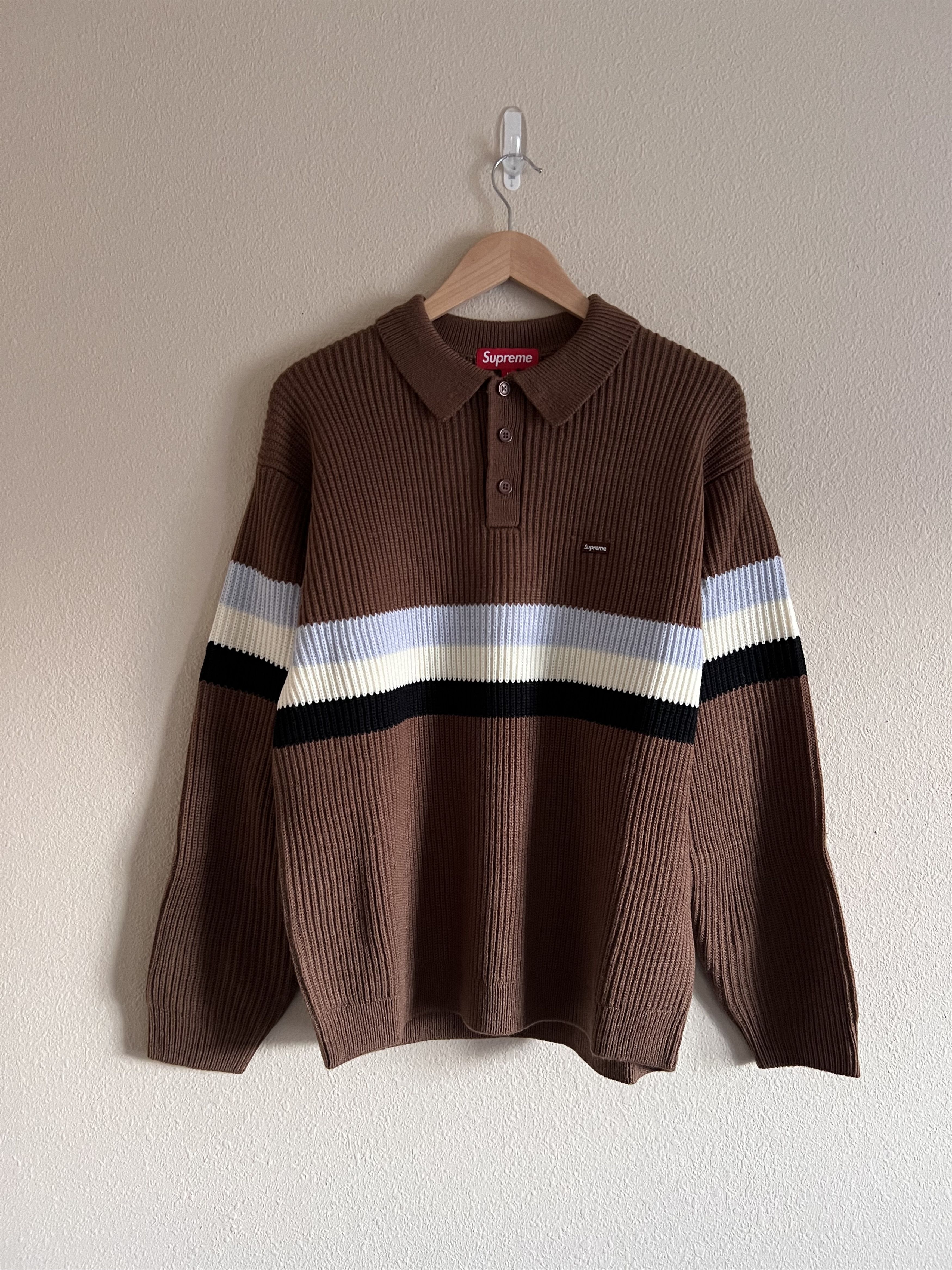 Supreme Supreme Small Box Logo Polo Sweater in Brown | Grailed