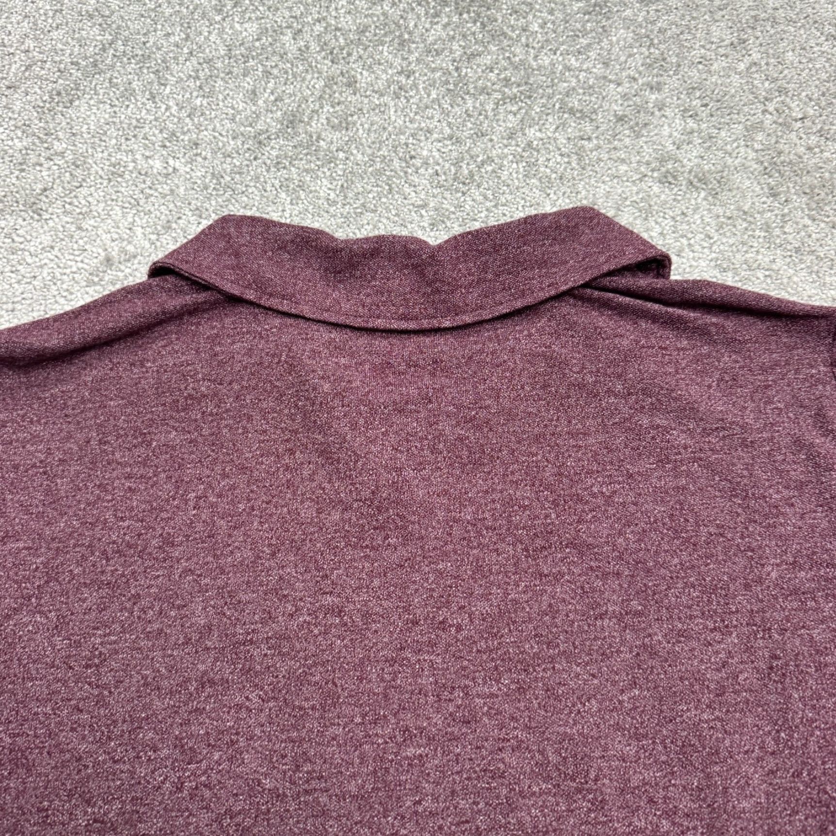 Vintage Robert Barakett Polo Shirt Mens Large Heathered Burgundy V-Neck Casual Shirt Short Sleeve Regular Fit Cotton Polyester Polo Size US L / EU 52-54 / 3 - 4 Thumbnail