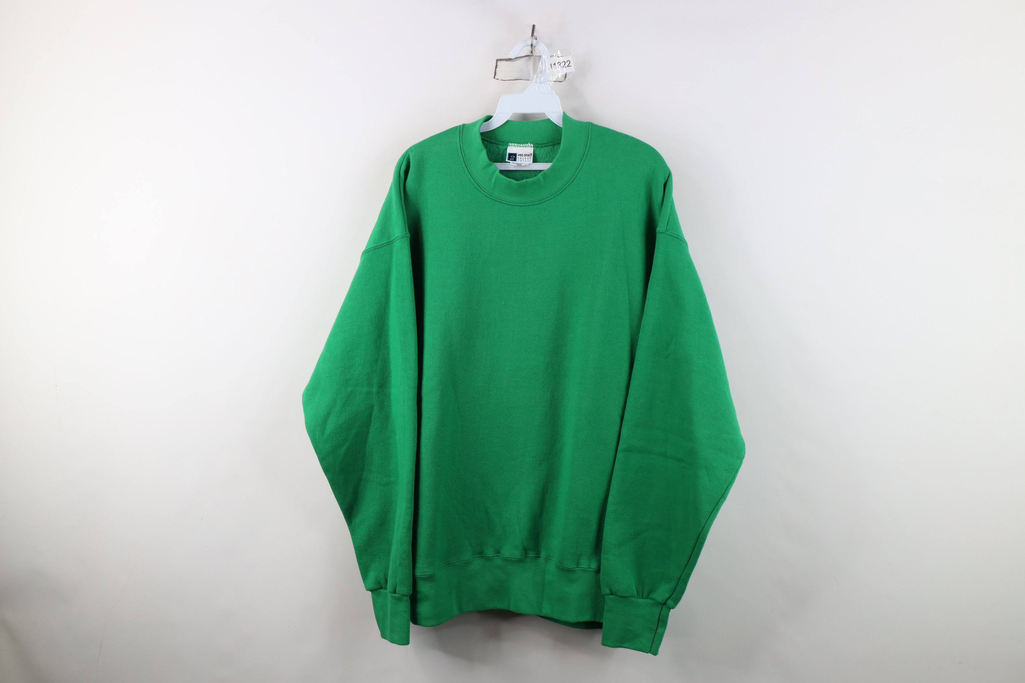 Vintage Vintage 90s Streetwear Crewneck Sweatshirt Kelly Green USA Size US L / EU 52-54 / 3 - 1 Thumbnail