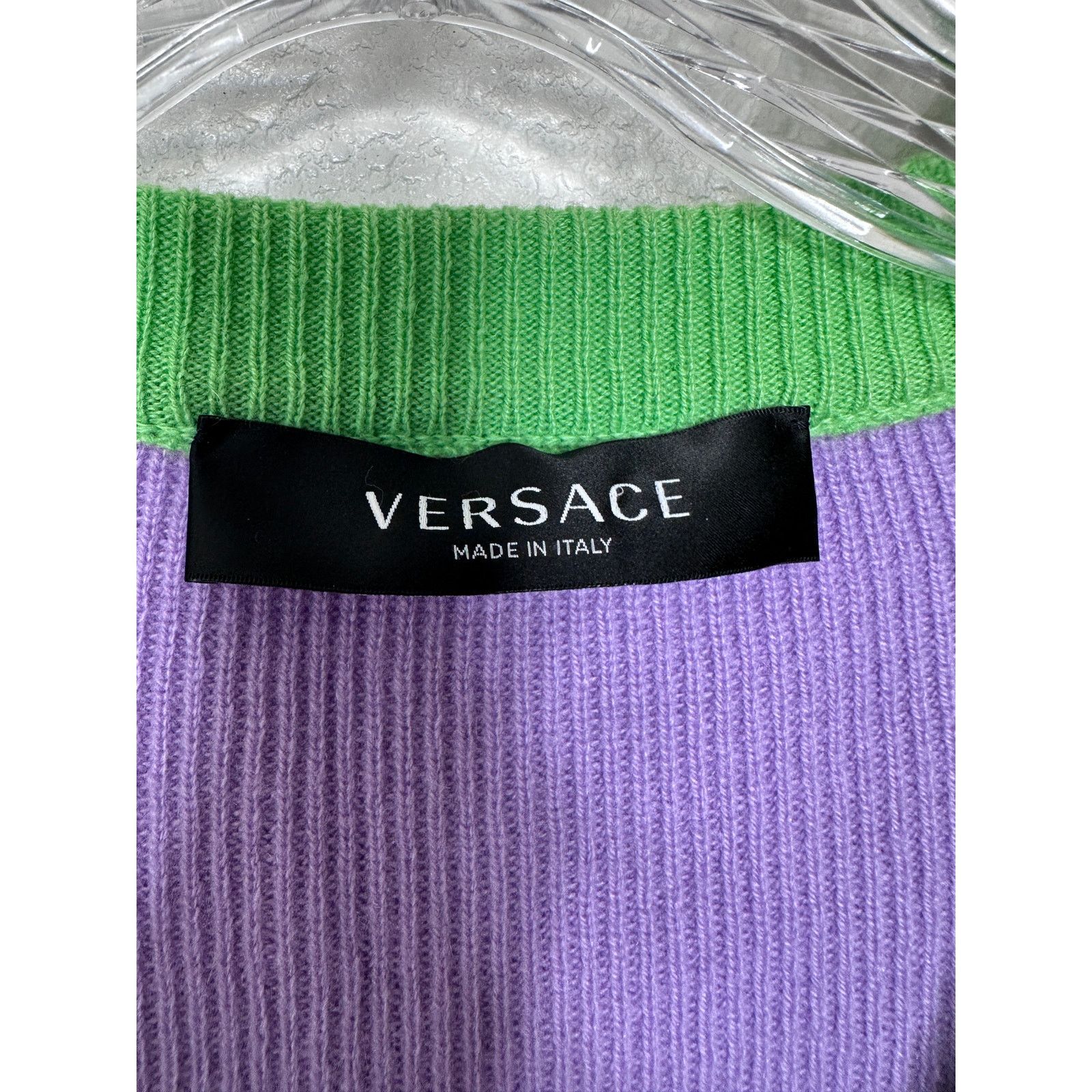 Versace Versace Colorblock Cashmere V-Neck Sweater Women’s S IT38 Size S / US 4 / IT 40 - 6 Thumbnail