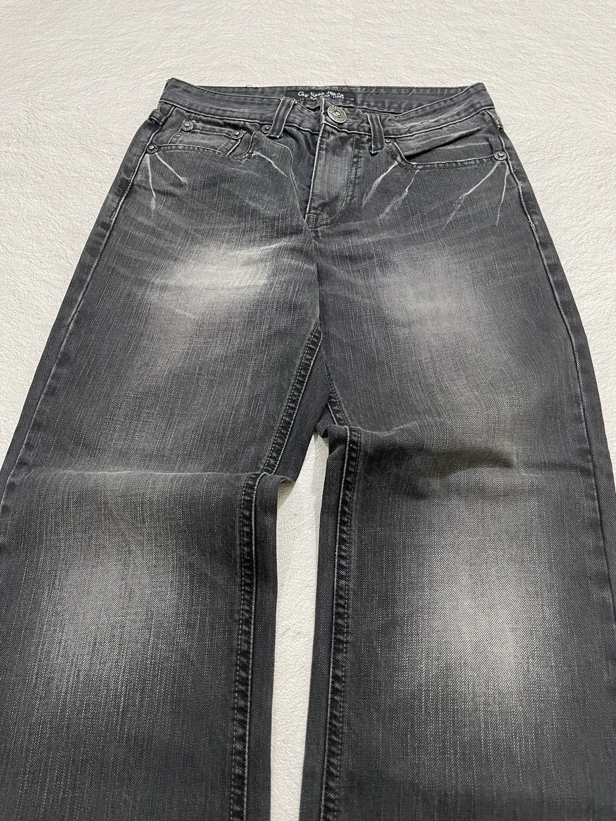 Japanese Brand 2000s Get Used Washed Black Denim Size US 27 - 3 Thumbnail