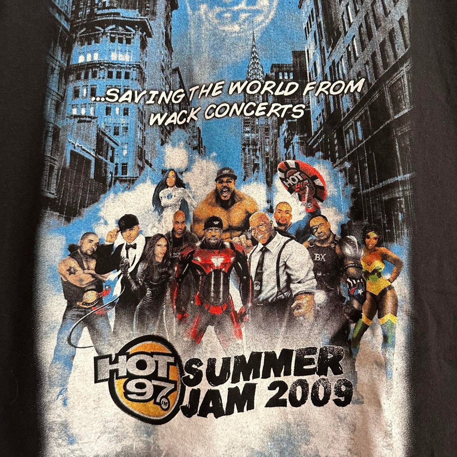 Band Tees × Fruit Of The Loom Vintage 2009 Hot 97 Summer Jam Concert Rap Tee Size US L / EU 52-54 / 3 - 3 Thumbnail