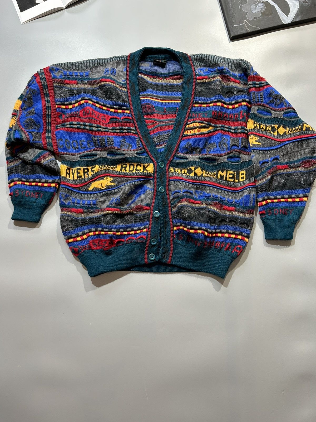 Emaroo made in Australia 90 cable knit coogie style cardigan