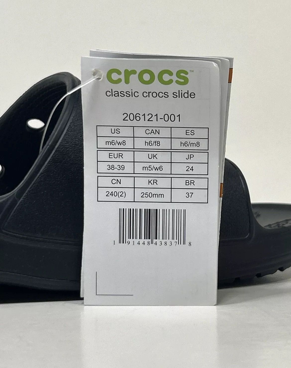 Crocs Size 6 - Men's Crocs Classic Black Slides 206121-001 Wmns 8 Size US 6 / EU 39 - 9 Thumbnail