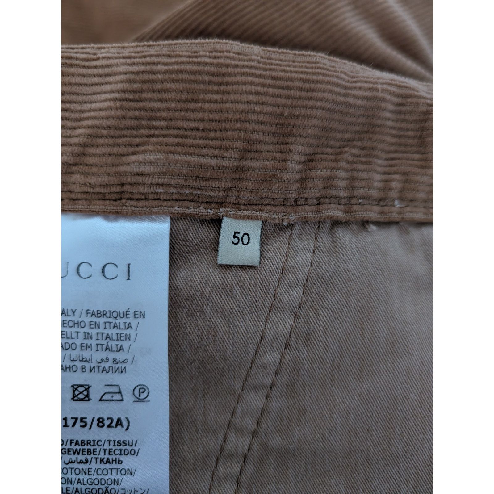 Gucci o1rshd1 Trousers Dyed Wash Velvet W/Melton Vintage Camel/Mix Size US 34 / EU 50 - 12 Thumbnail