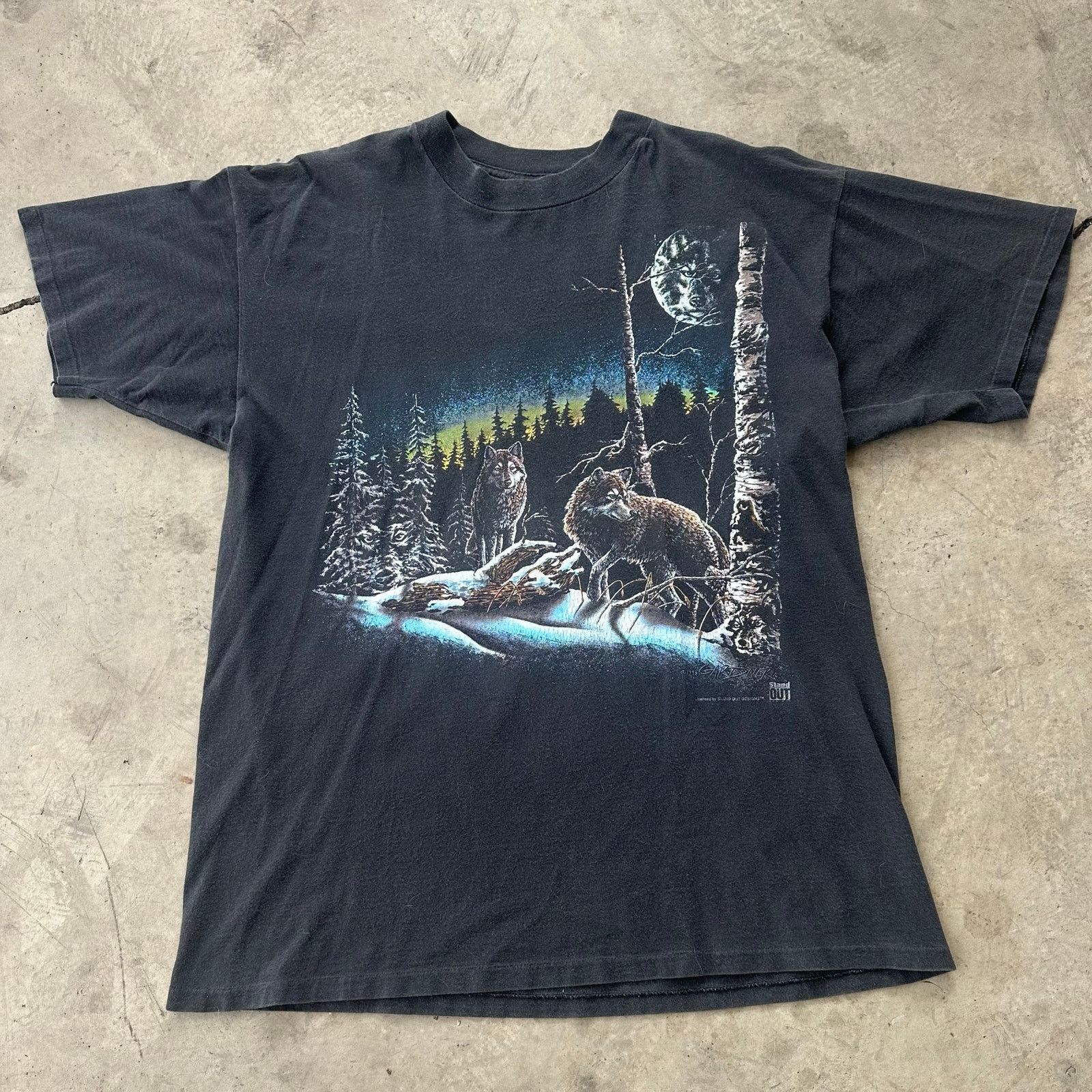 Other 1993 wolf nature tee wolf on the moon Size US XL / EU 56 / 4 - 1 Thumbnail