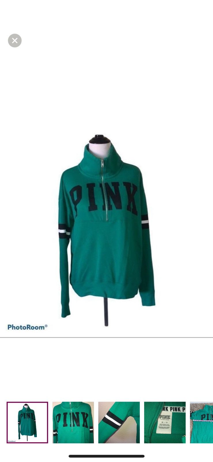 Victoria's Secret Pink Victoria’s Secret XS green quarter zip sweatshirt Size XS / US 0-2 / IT 36-38 - 1 Thumbnail