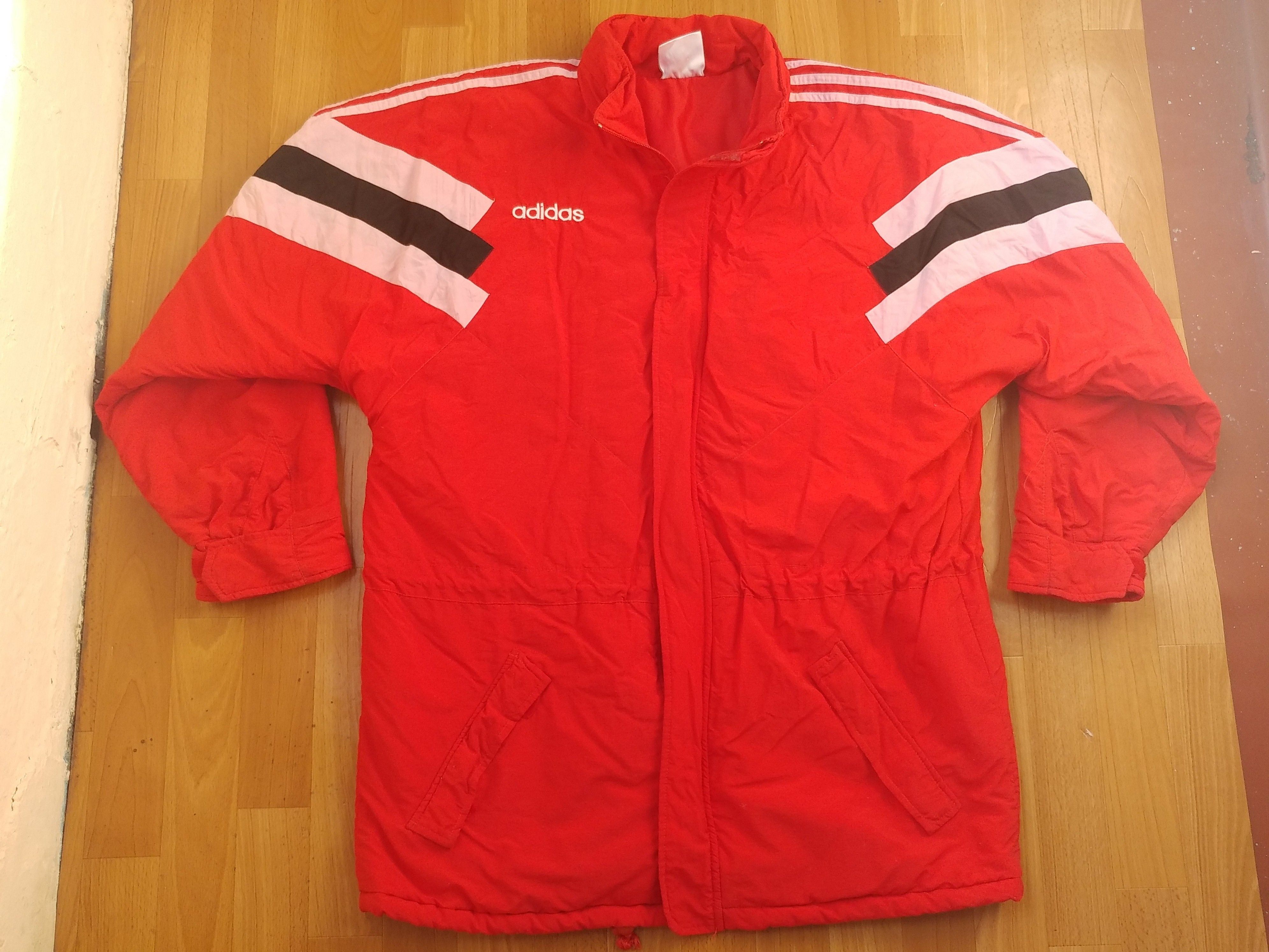 Adidas × Vintage ADIDAS jacket, red vintage hip hop 90s windbreaker size L Size US L / EU 52-54 / 3 - 1 Thumbnail