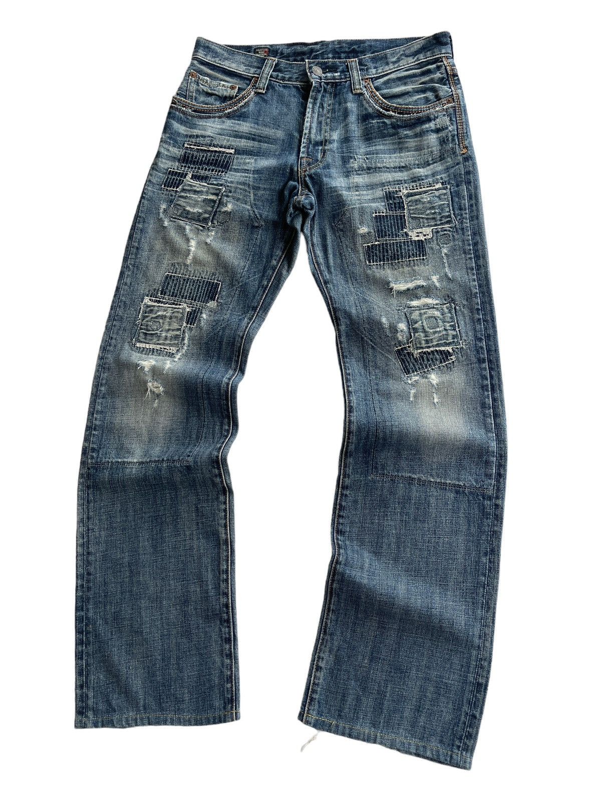 Japanese Brand Bartack Sashiko Boro Patchwork Denim Kapital Japan Size US 31 - 3 Thumbnail