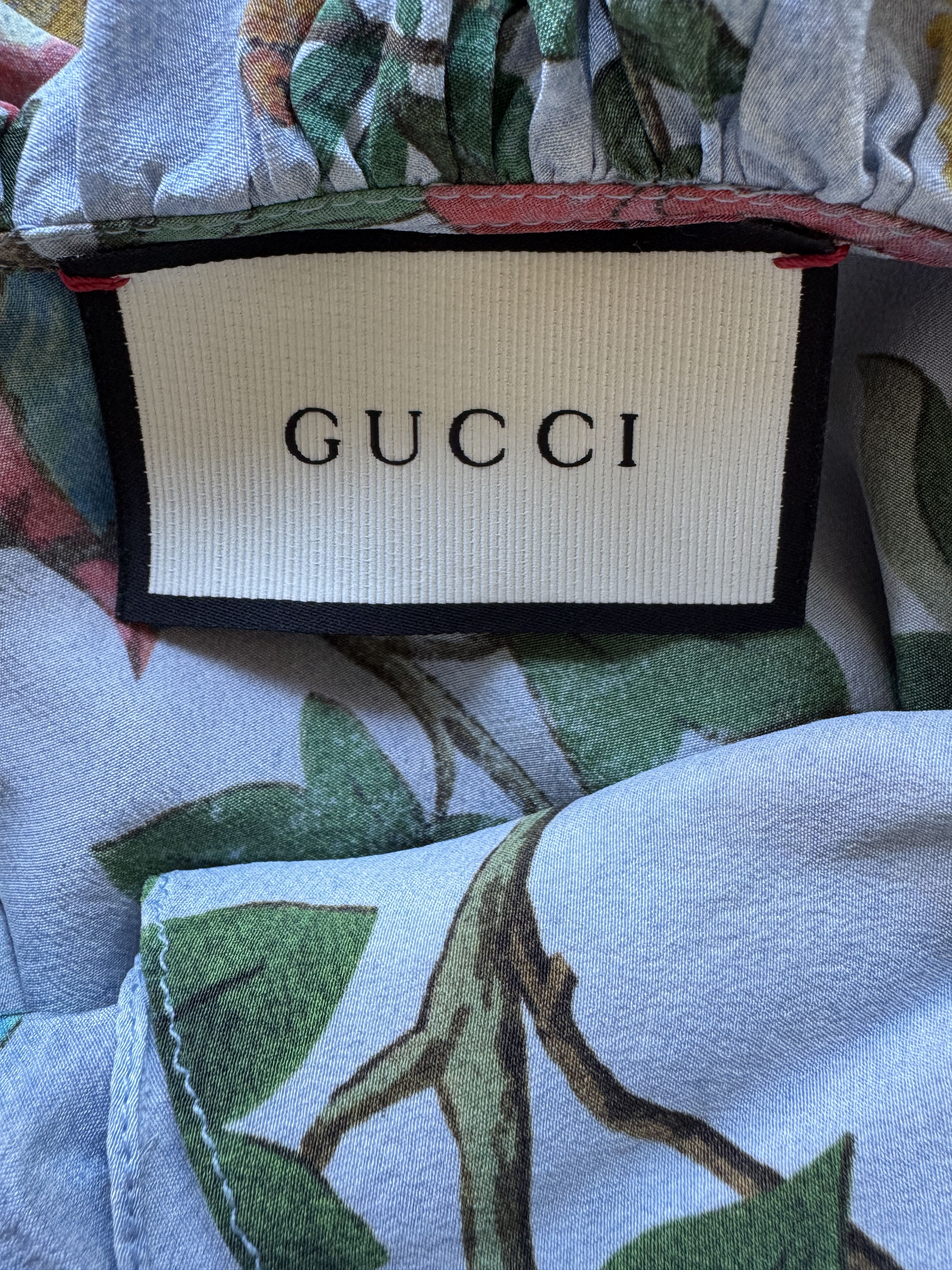 Gucci SAMPLE Floral Ruffle Silk Top Size S / US 4 / IT 40 - 15 Thumbnail