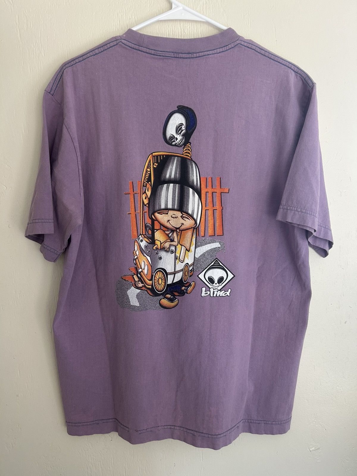 Blind Skateboards Vintage Blind Skateboards Reaper Purple Fader Graphic Tee Size US L / EU 52-54 / 3 - 7 Thumbnail