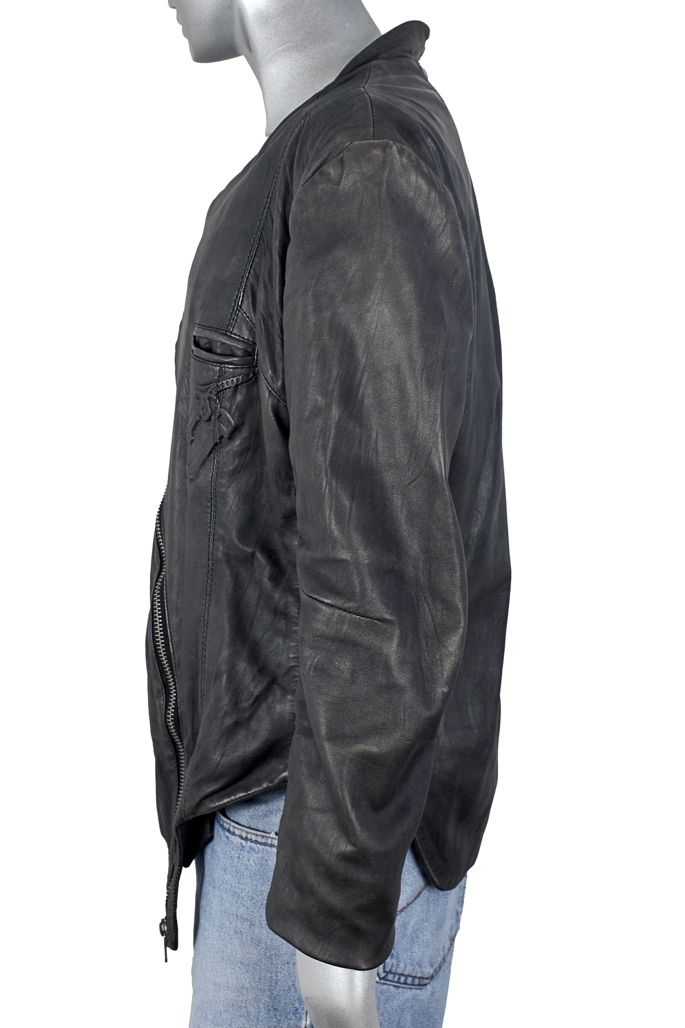 Delusion Delusion futuristic designer men's leather biker jacket Size US XL / EU 56 / 4 - 6 Thumbnail