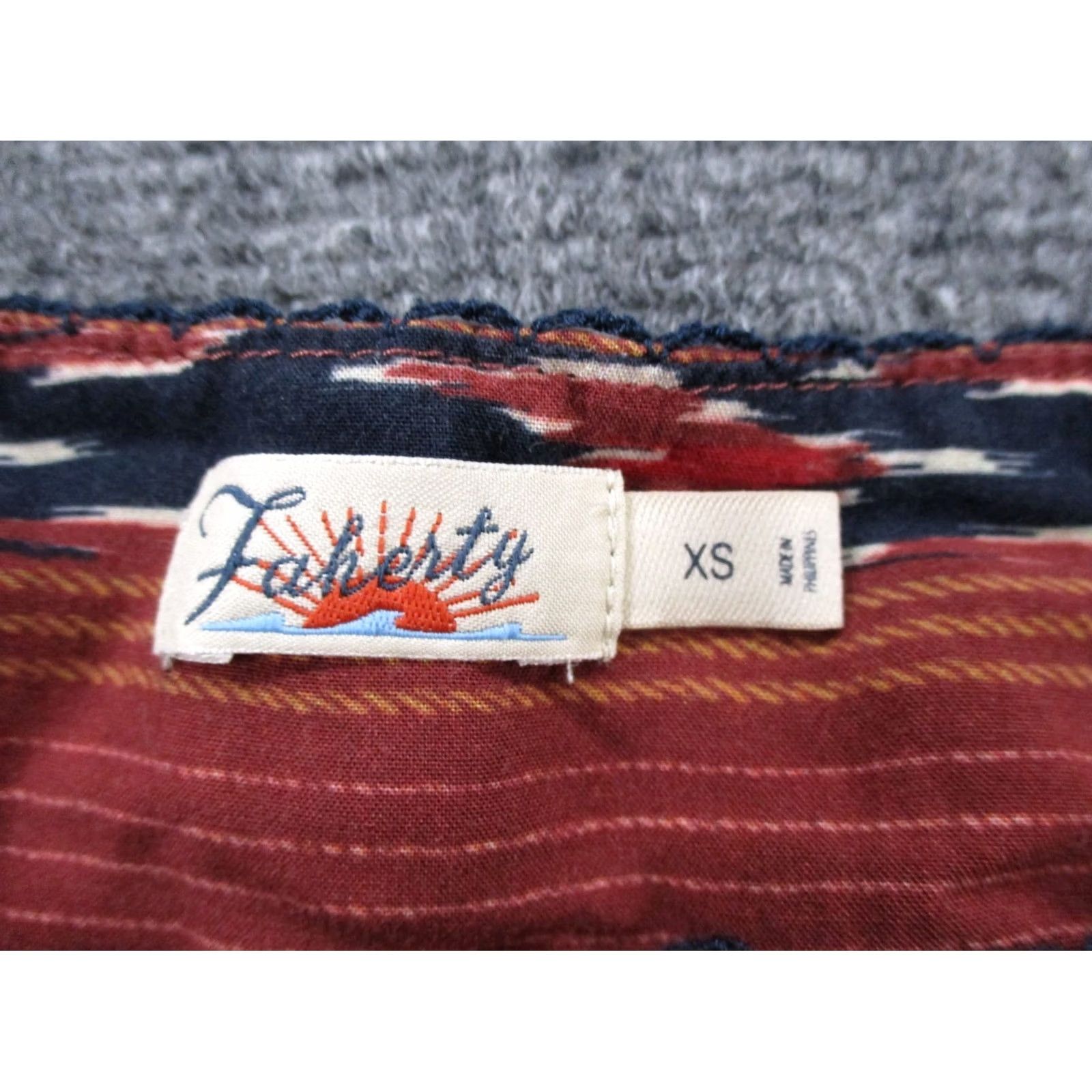 Faherty Faherty Dress Womens XS Western Aztec Maxi Basic Summer Boho Breathable Summer Geometric Long Sleeve Crew Neck Pullover Casual Linen Knit Multicolor Size XS / US 0-2 / IT 36-38 - 6 Thumbnail