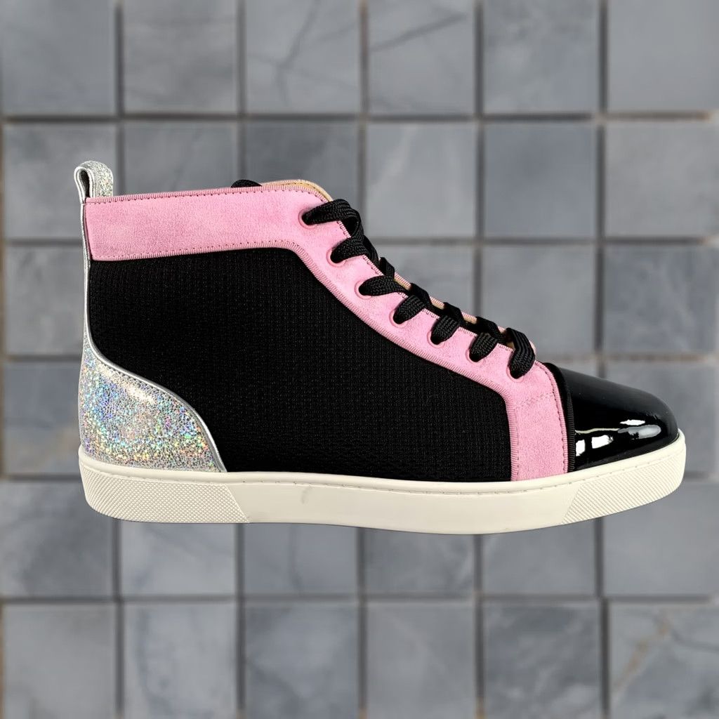 Christian Louboutin CHRISTIAN LOUBOUTIN Black Pink Mixed Materials Leather Sneakers Size 9.5 Men Size US 10 / EU 43 - 1 Thumbnail