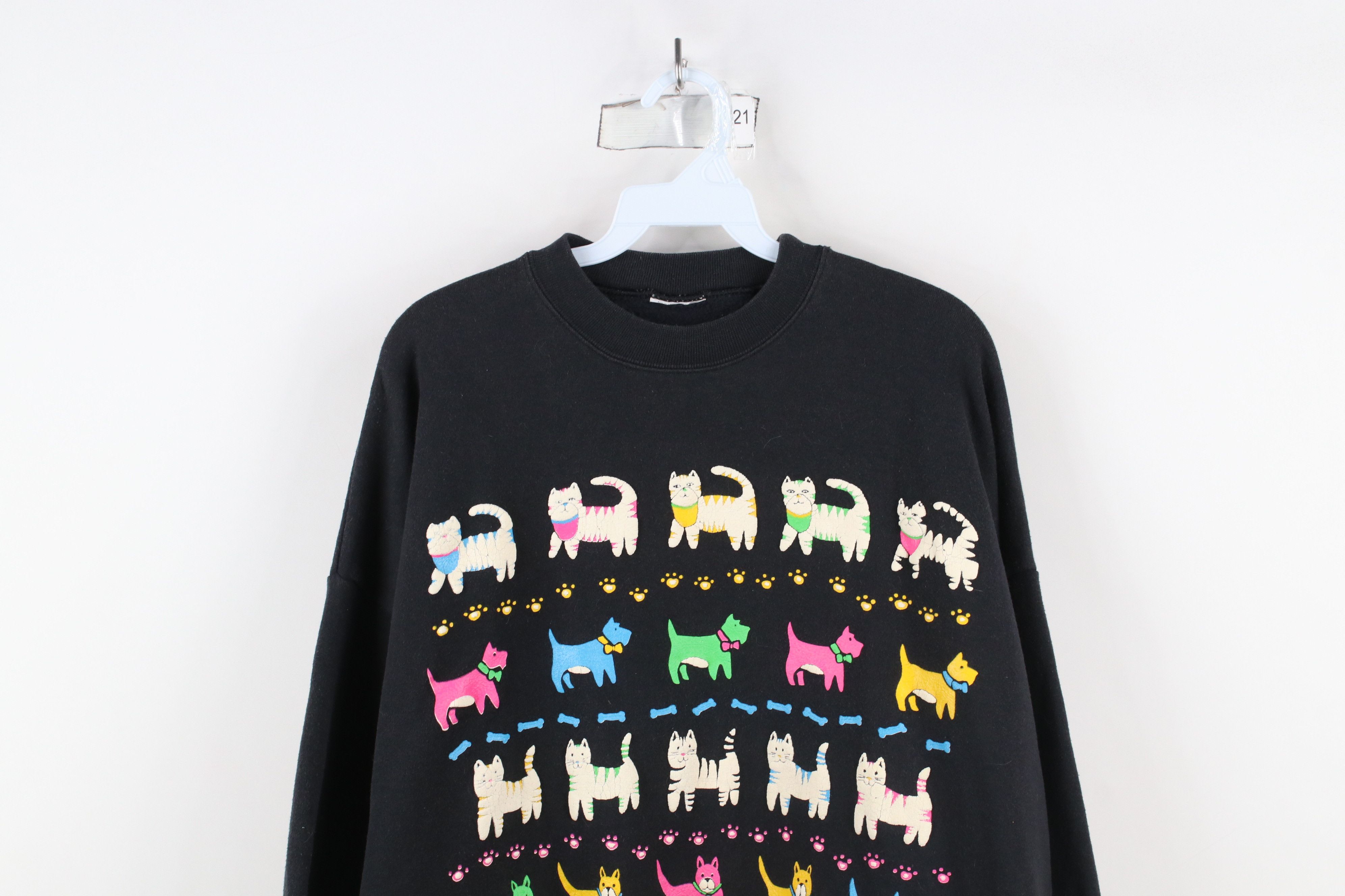 Vintage Vintage 90s Streetwear Cat Kitten Dog Crewneck Sweatshirt Size 3XL / US 20-22 - 2 Thumbnail