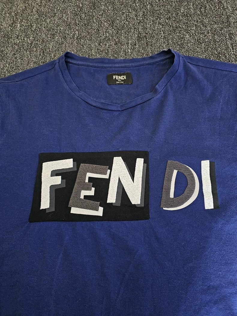 Fendi FENDI Blue T-shirt, short sleeves Size US M / EU 48-50 / 2 - 2 Thumbnail