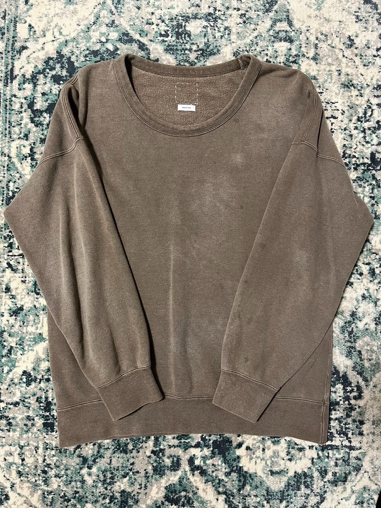 visvim 17aw jumbo crew mud-dyed hoodie