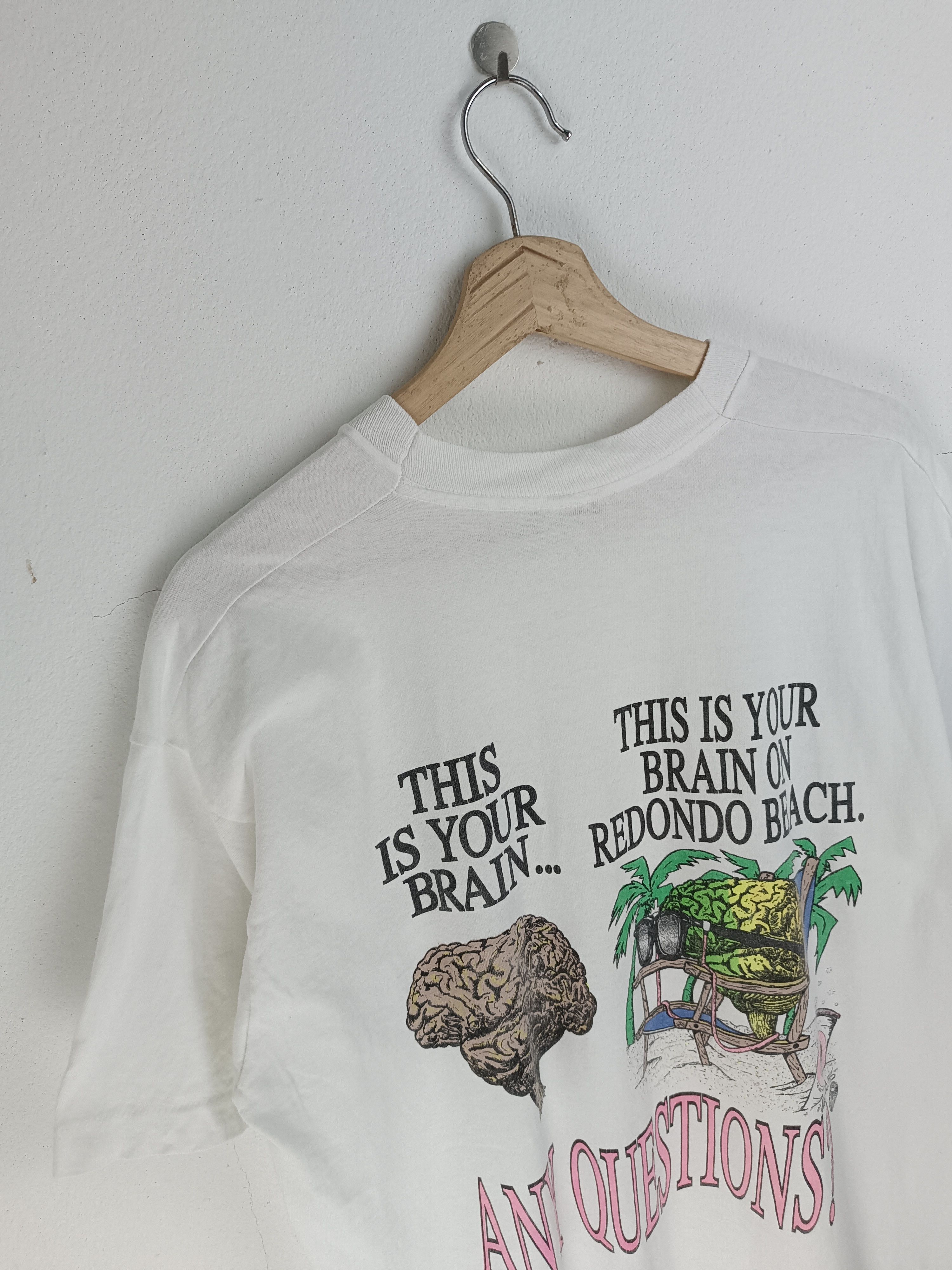Vintage VINTAGE 90'S BRAIN WAVES SPORTSWEAR ADULT HUMOR FUNNY TEE Size US XL / EU 56 / 4 - 11 Thumbnail
