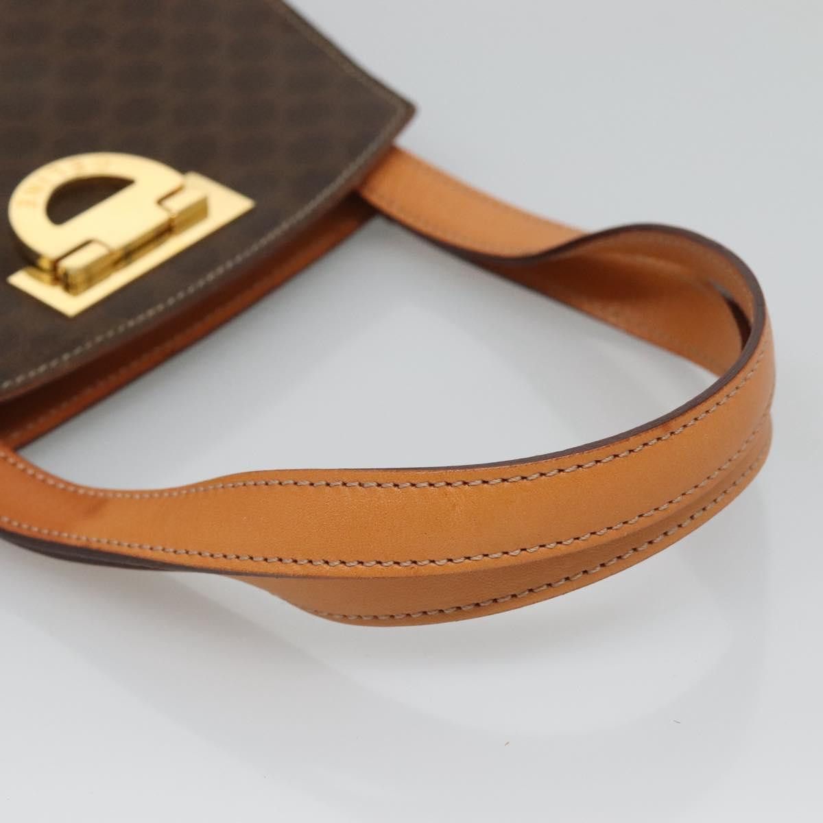 Celine CELINE Macadam Canvas Hand Bag Pvc Leather Brown Gold Size ONE SIZE - 7 Thumbnail
