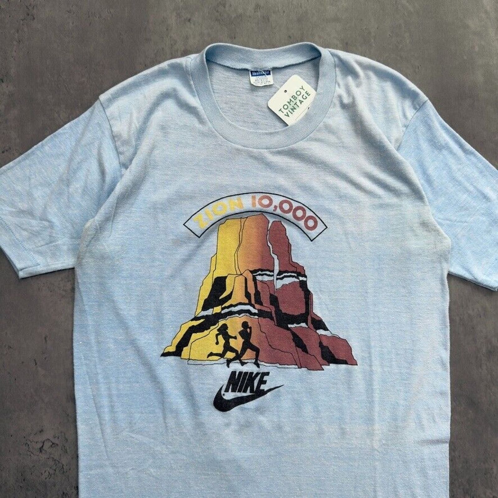 Nike × Vintage Vintage Single Stitch Nike Zion 10,000 Running T Shirt Size US S / EU 44-46 / 1 - 2 Thumbnail
